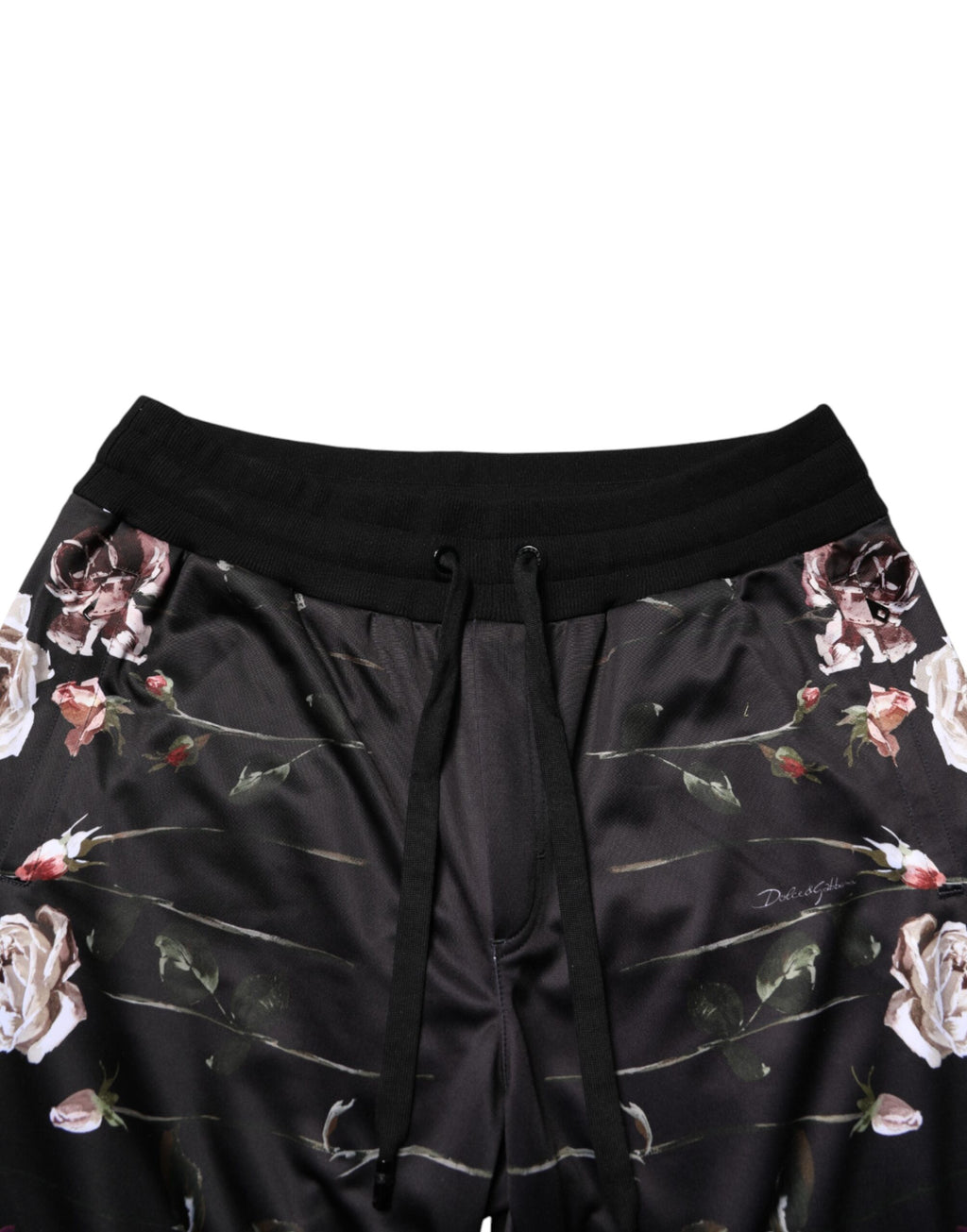 Pantalon chino droit fleuri noir Dolce & Gabbana