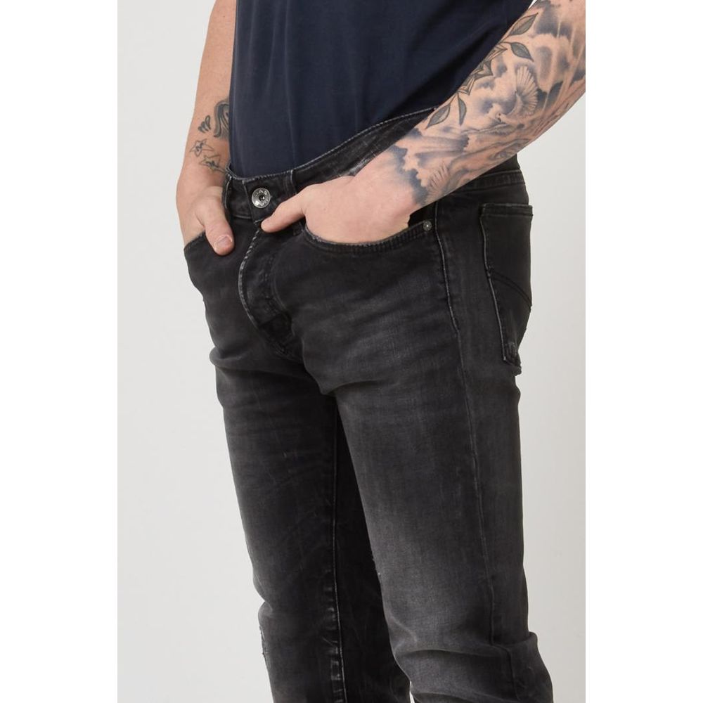 Jean coupe ajustée en coton noir Gas