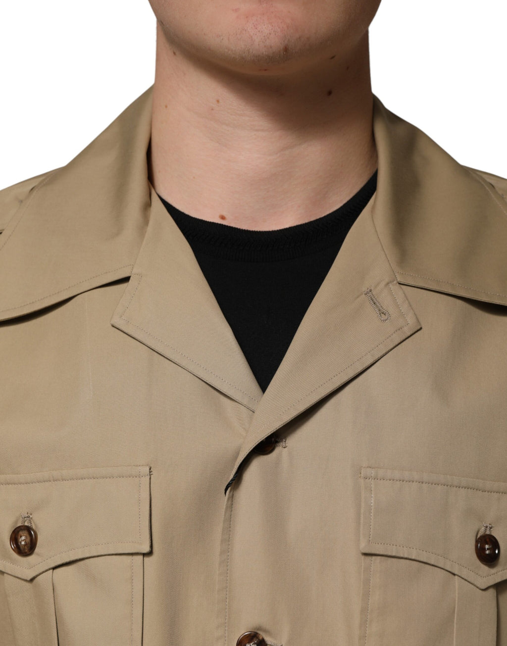 Chemise décontractée homme Dolce & Gabbana marron à manches courtes et motif Pin Up