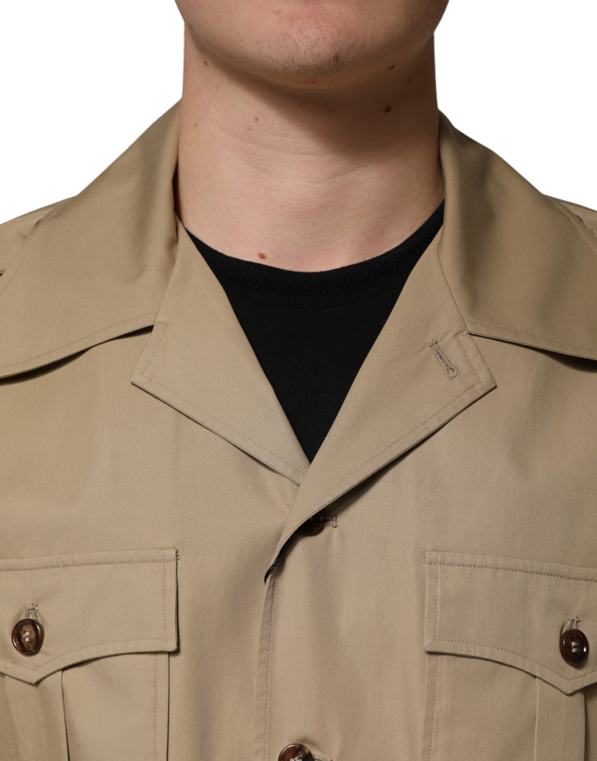 Chemise décontractée homme Dolce & Gabbana marron à manches courtes et motif Pin Up