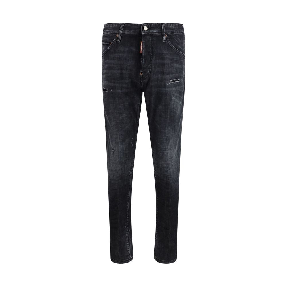 Jean en denim de coton noir Dsquared²