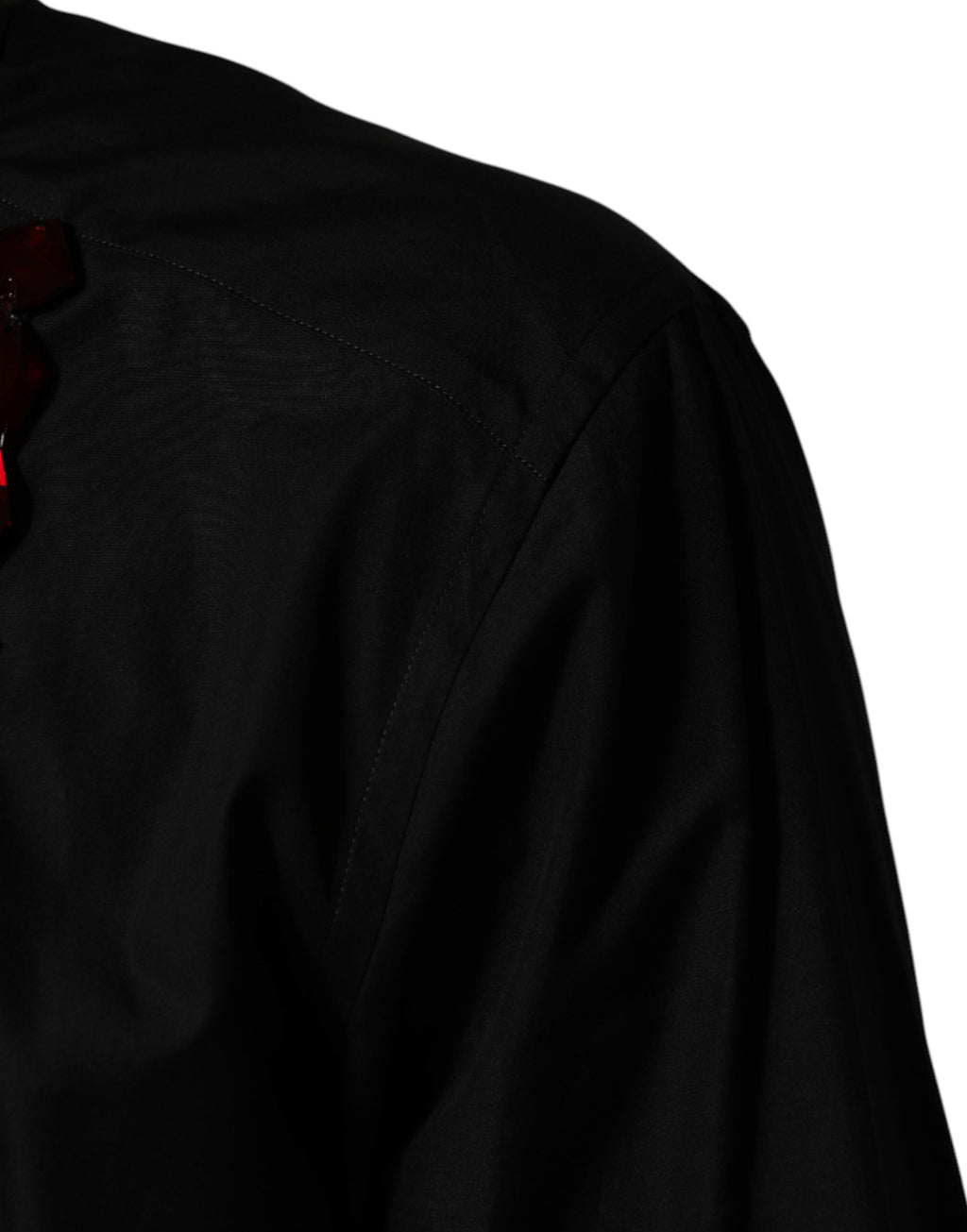 Chemise Habillée en Coton Noire avec Cristaux Dorés Dolce & Gabbana