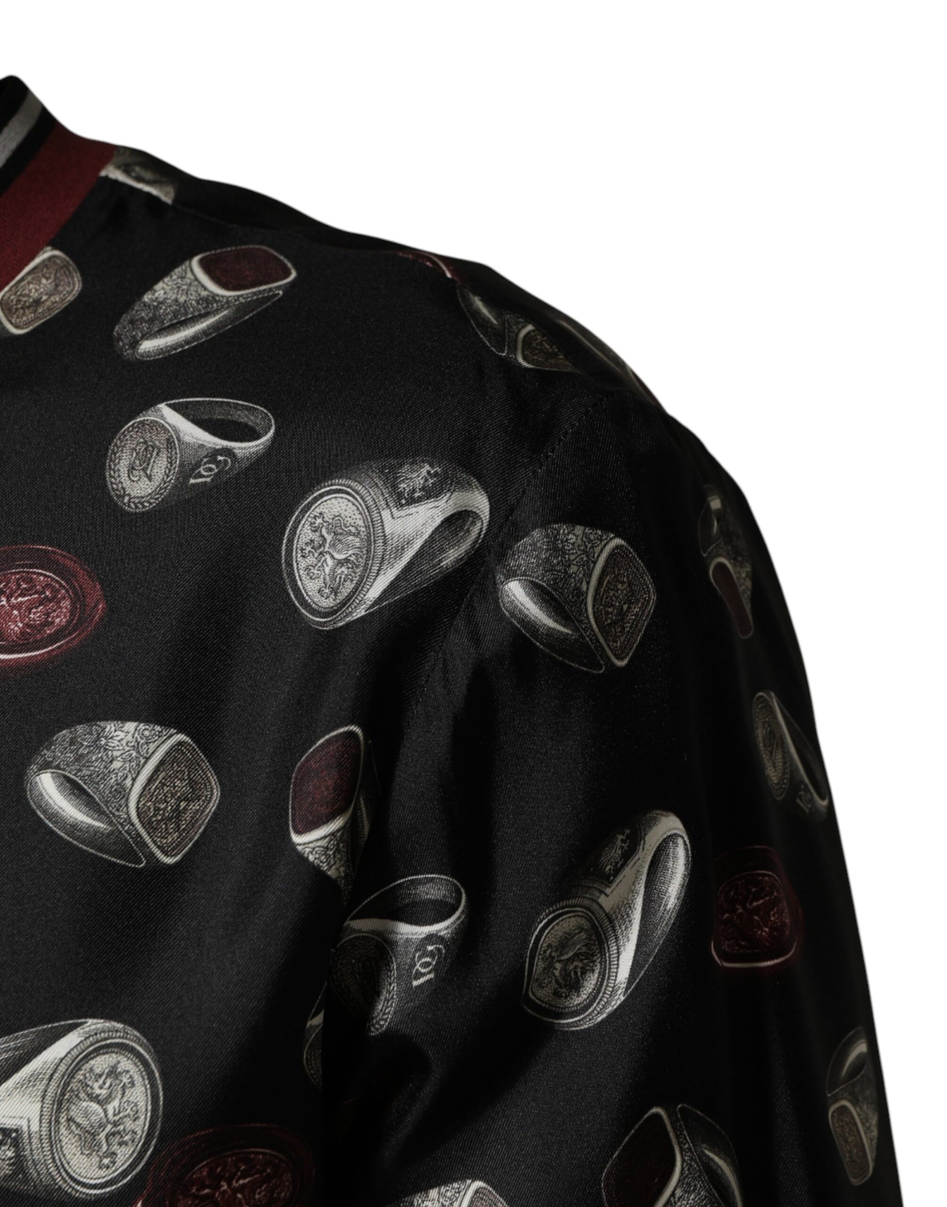 Dolce & Gabbana Black Ring Print CrewNeck Sweatshirt  Sweater