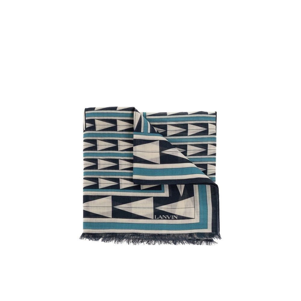 Lanvin Blue Wool Scarf