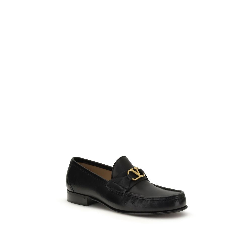 Mocassins à enfiler Valentino Garavani en cuir de veau noir