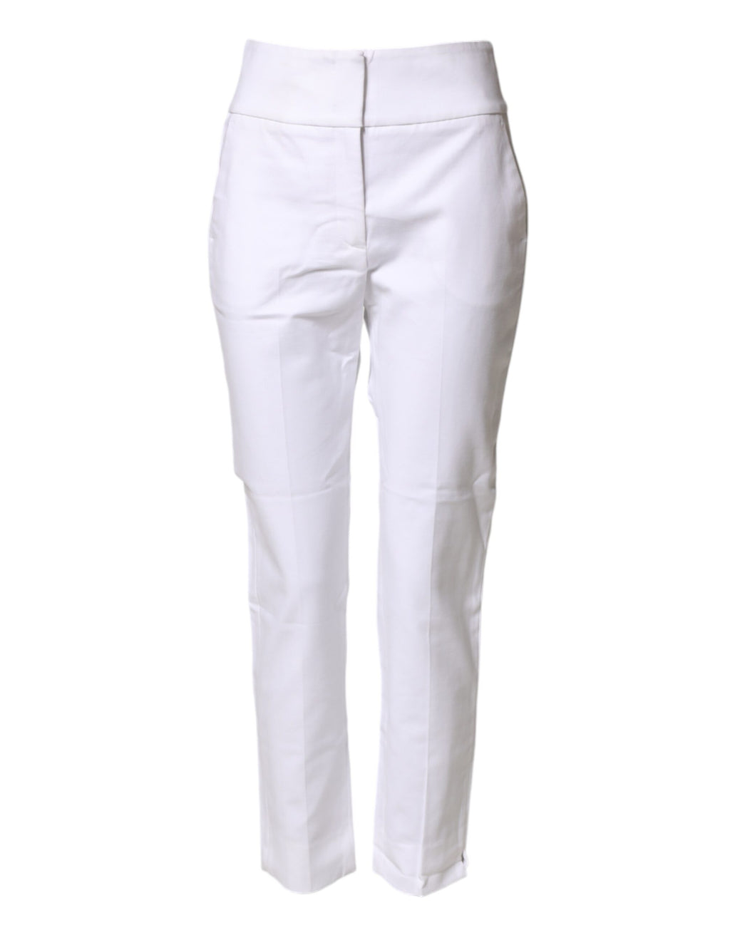 Pantalon Chino Peserico Blanc Taille Haute Coupe Fuselée
