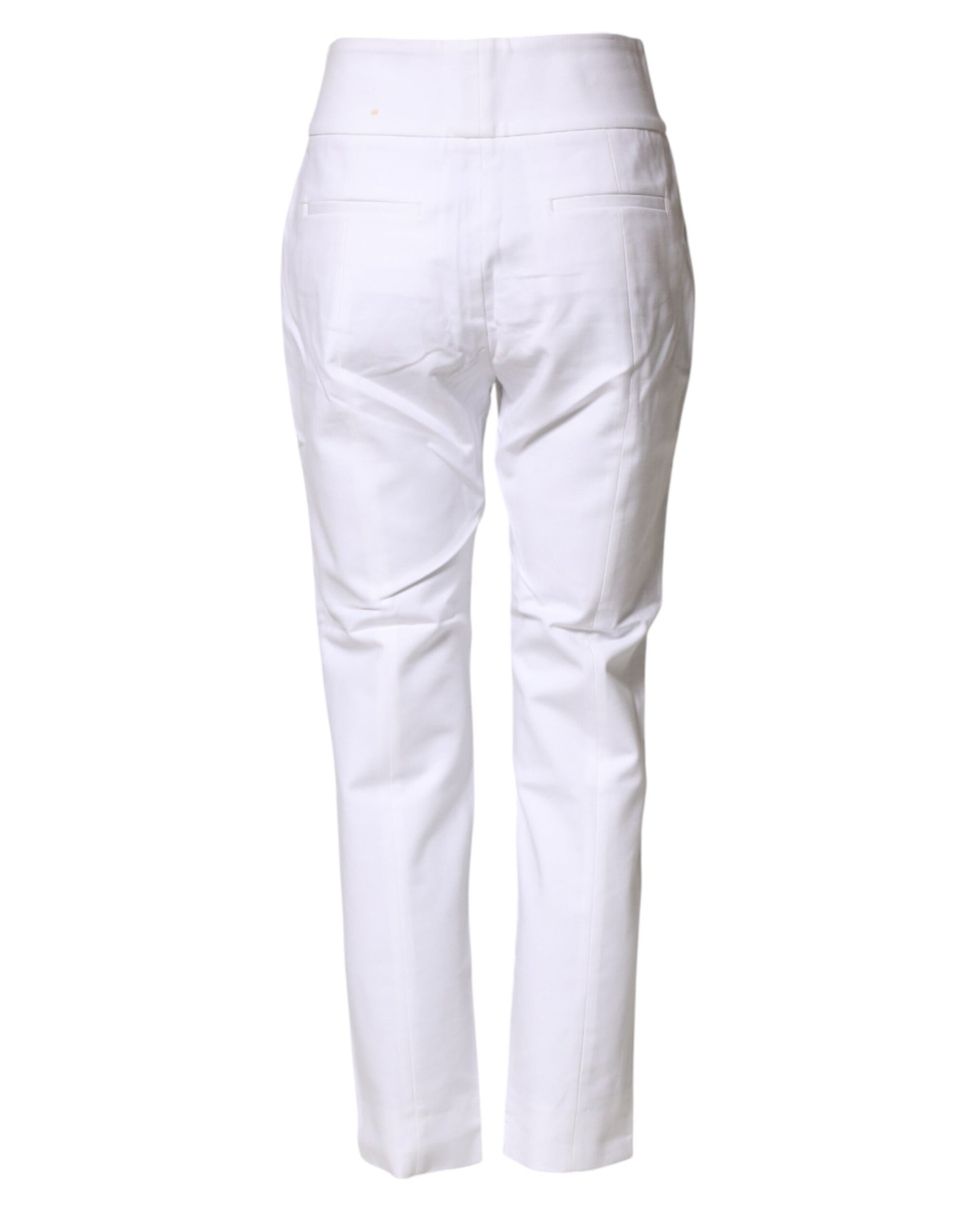 Pantalon Chino Peserico Blanc Taille Haute Coupe Fuselée