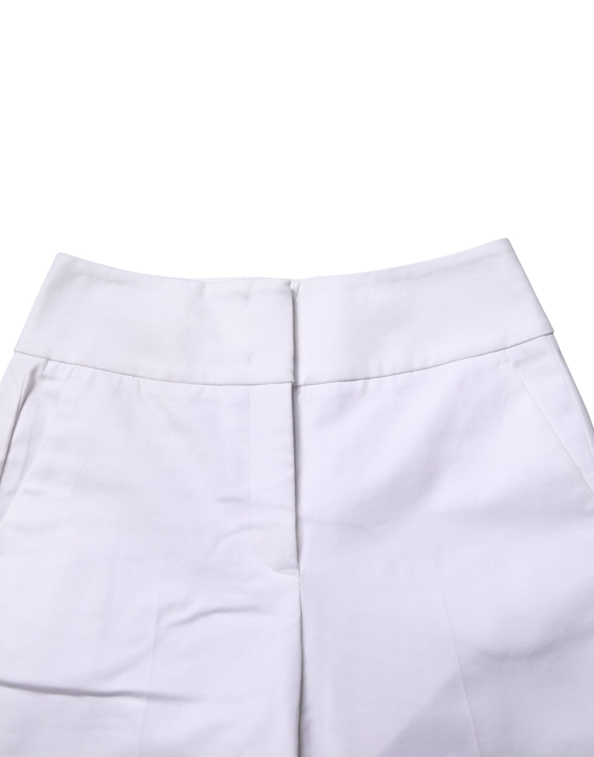 Pantalon Chino Peserico Blanc Taille Haute Coupe Fuselée