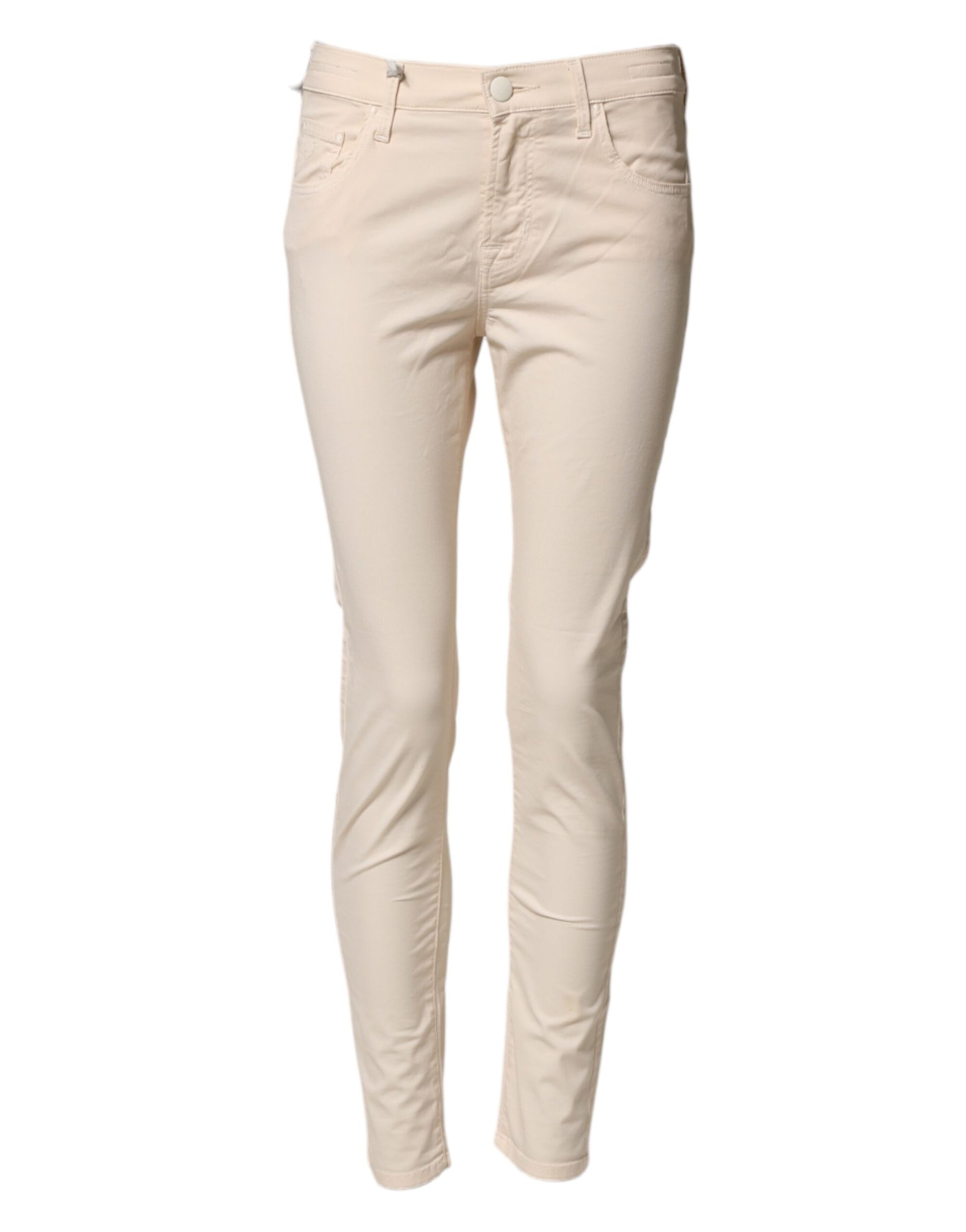 Jean coupe skinny taille mi-haute en denim Jacob Cohen beige