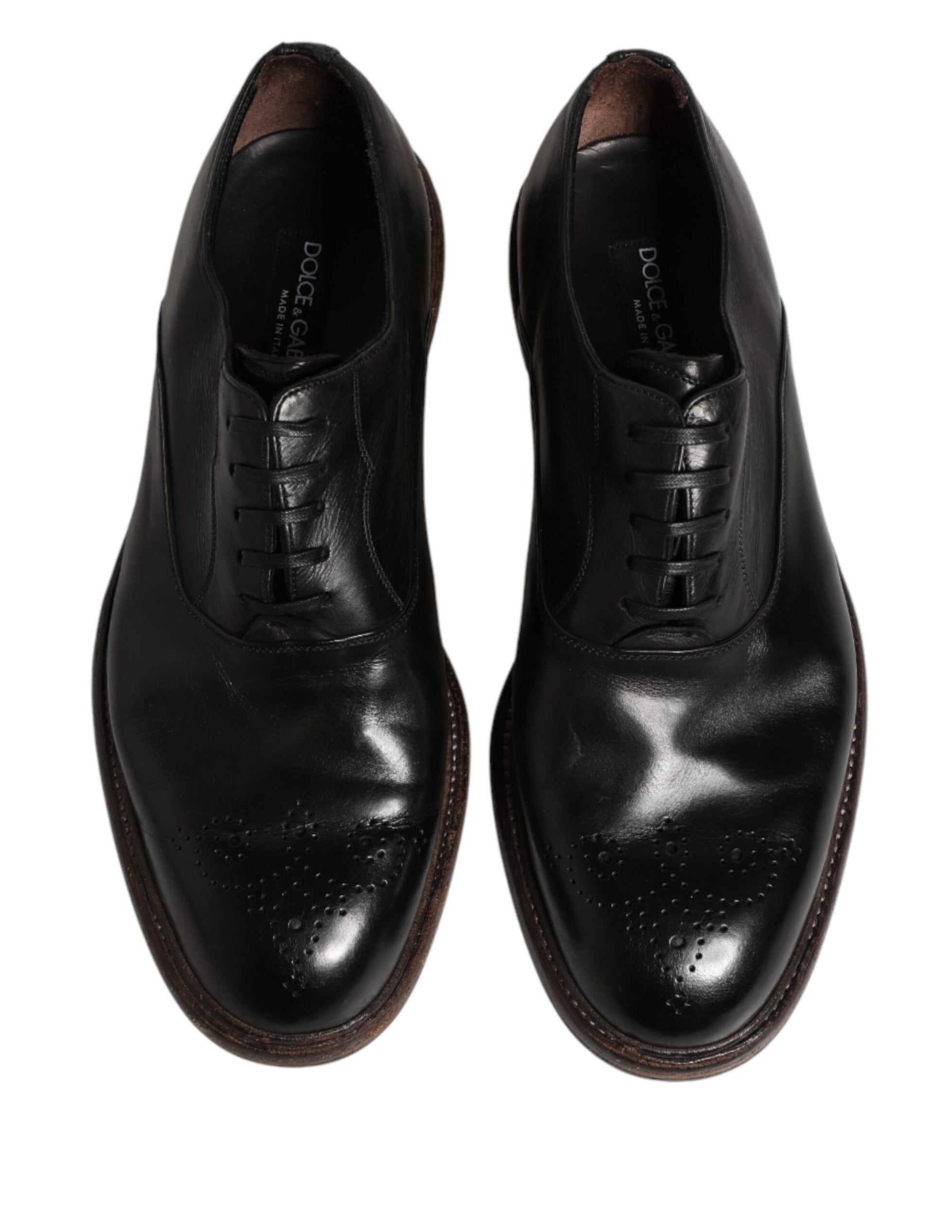 Chaussures habillées Oxford en cuir de veau noir Dolce & Gabbana