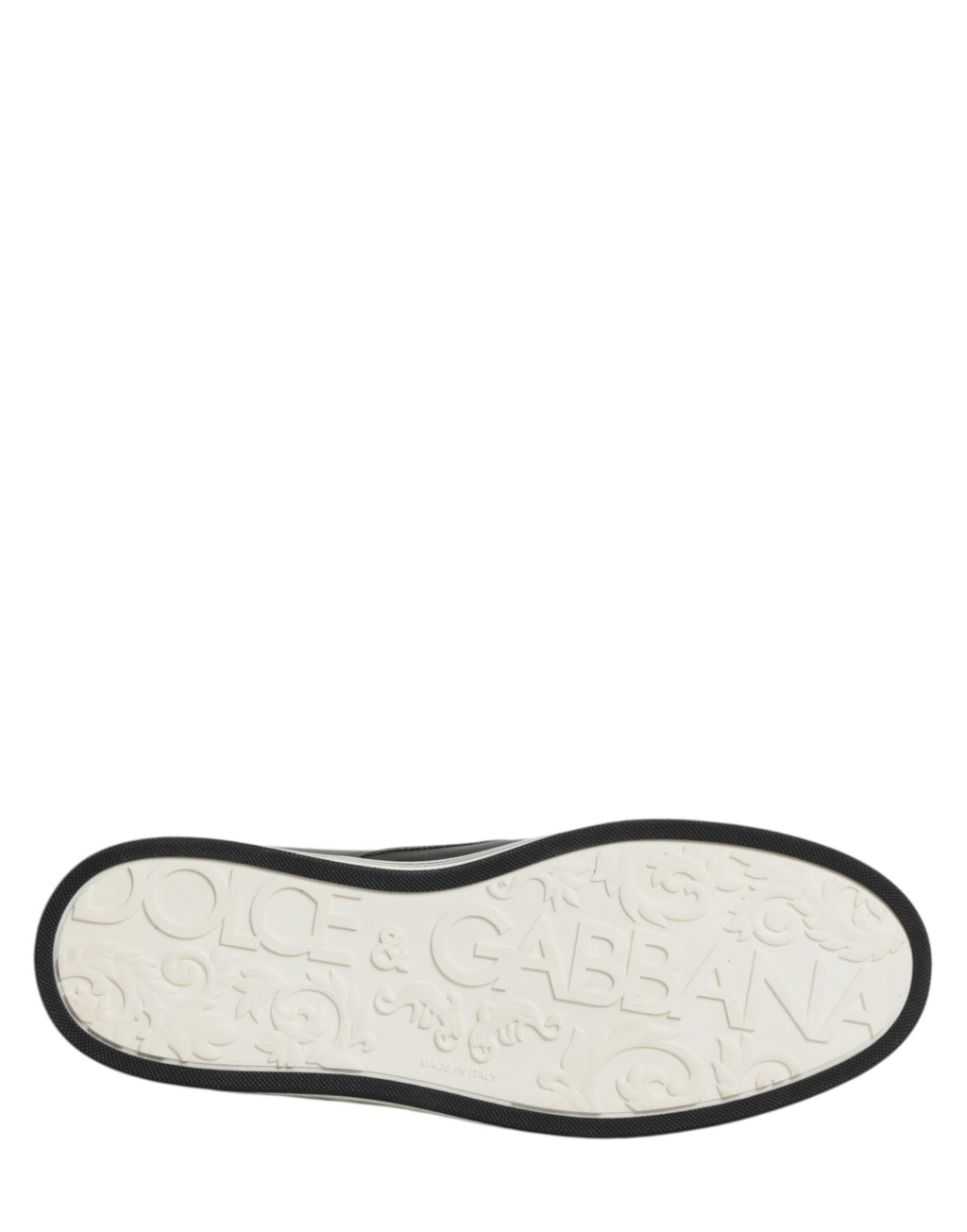 Baskets Dolce & Gabbana en Cuir Noir à Motifs Emblématiques
