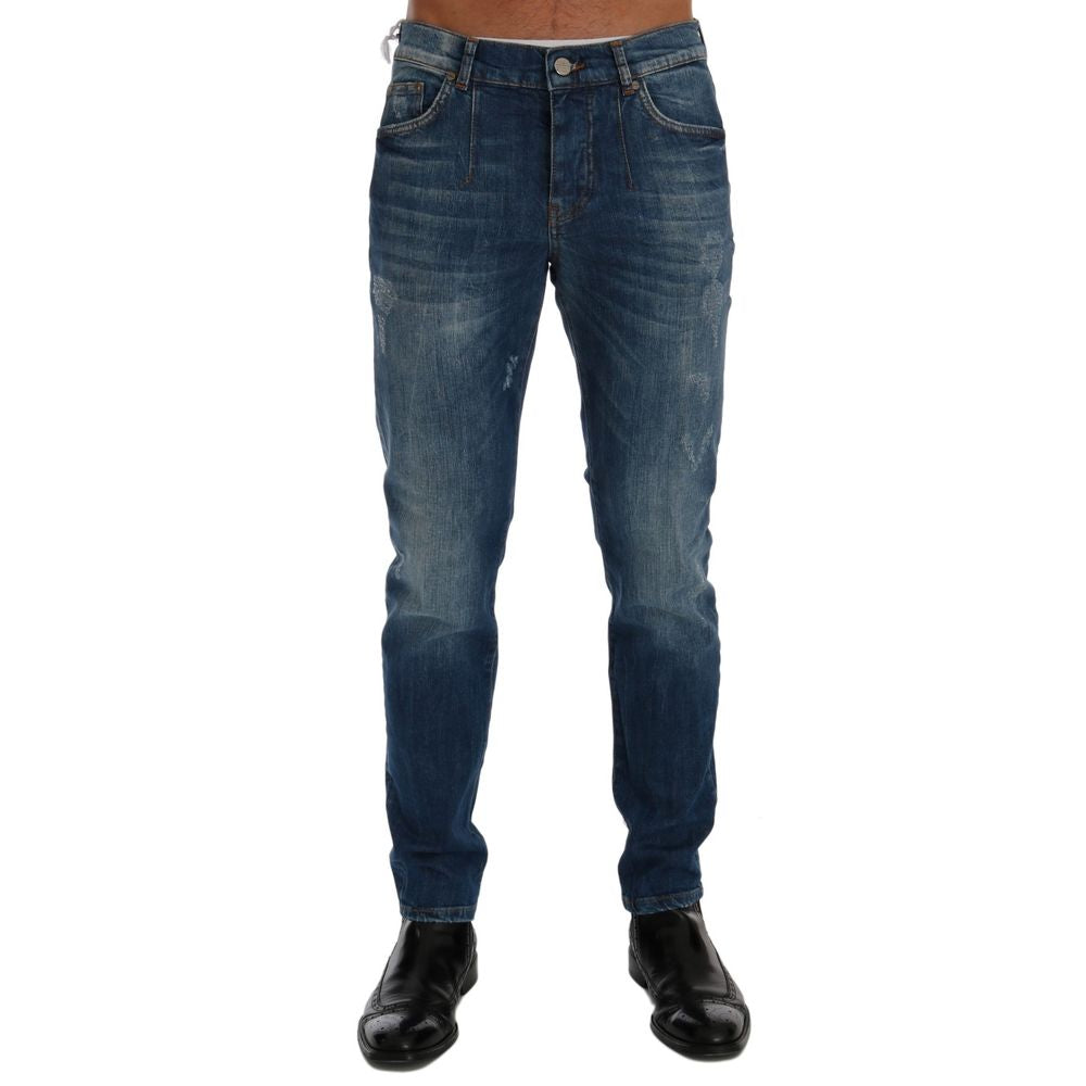Jeans slim en coton bleu Frankie Morello