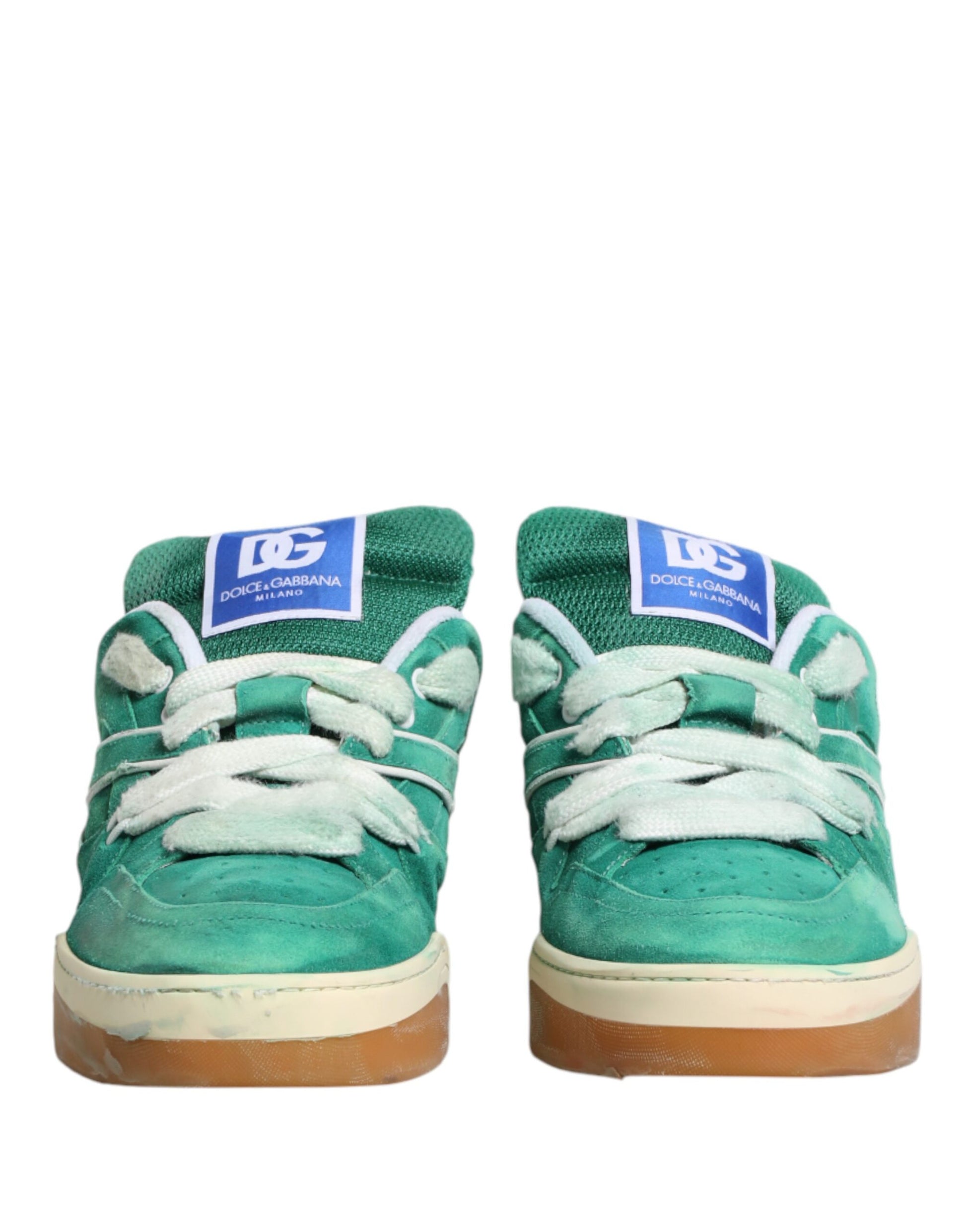 Chaussures Sneakers Basses Dolce & Gabbana en Daim Vert New Roma