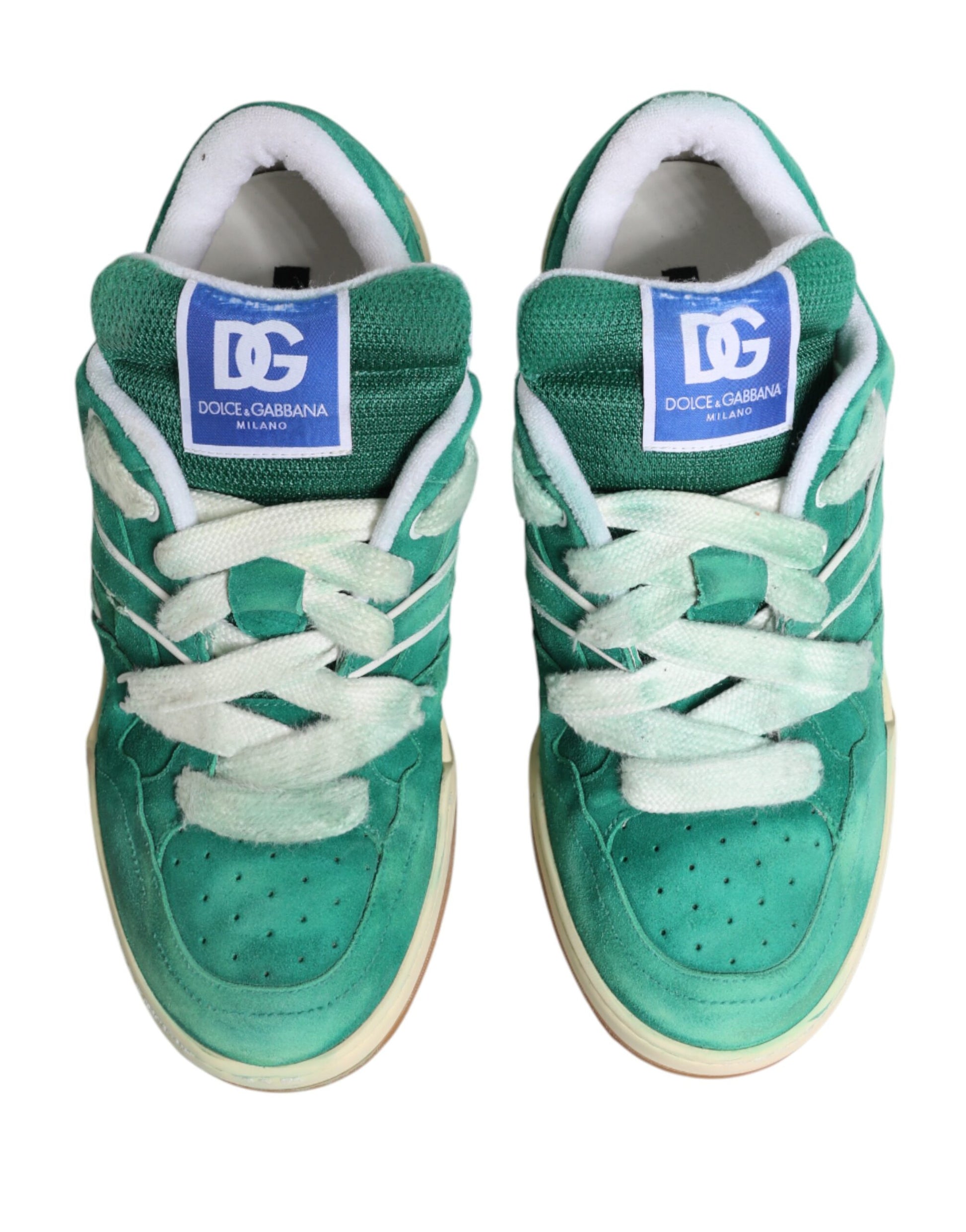 Chaussures Sneakers Basses Dolce & Gabbana en Daim Vert New Roma