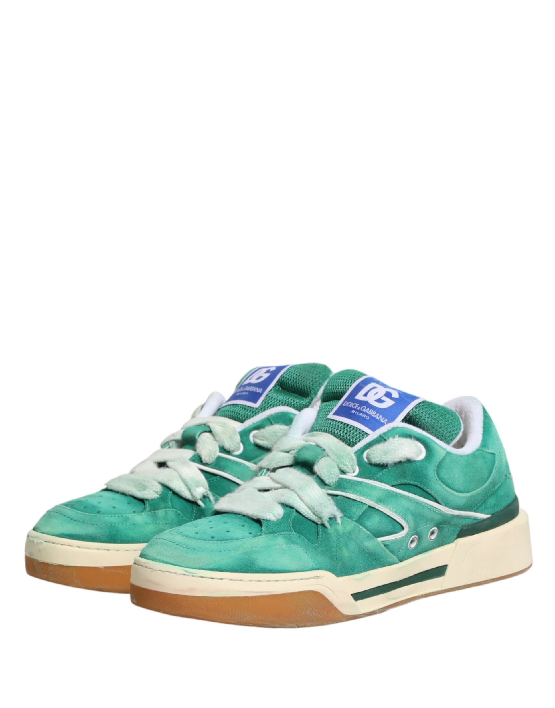 Chaussures Sneakers Basses Dolce & Gabbana en Daim Vert New Roma