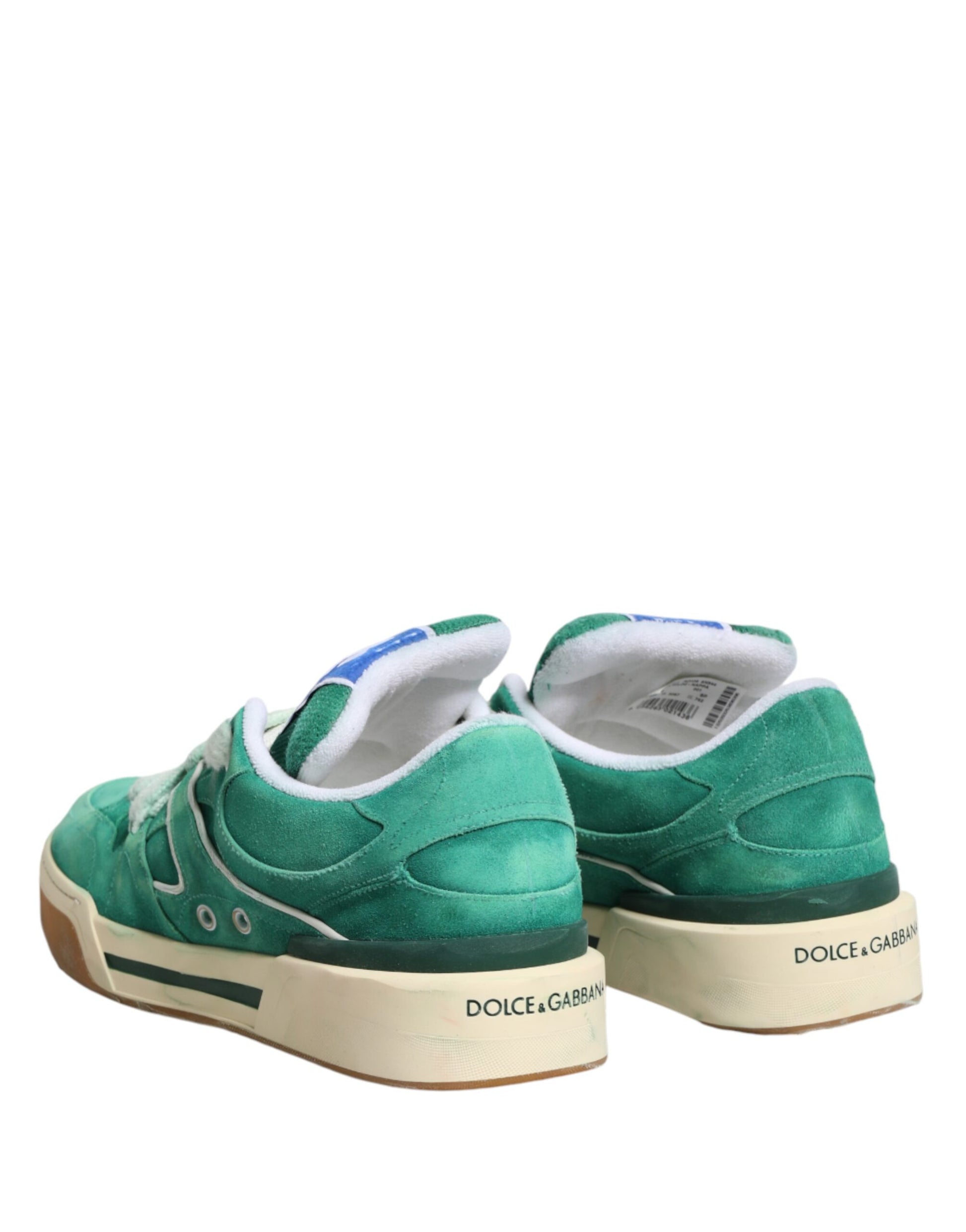 Chaussures Sneakers Basses Dolce & Gabbana en Daim Vert New Roma