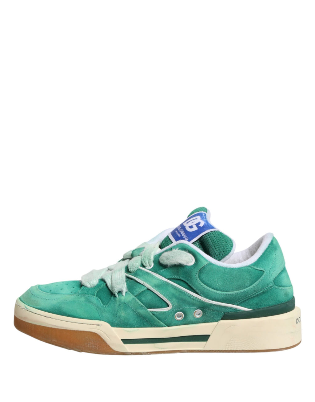 Chaussures Sneakers Basses Dolce & Gabbana en Daim Vert New Roma