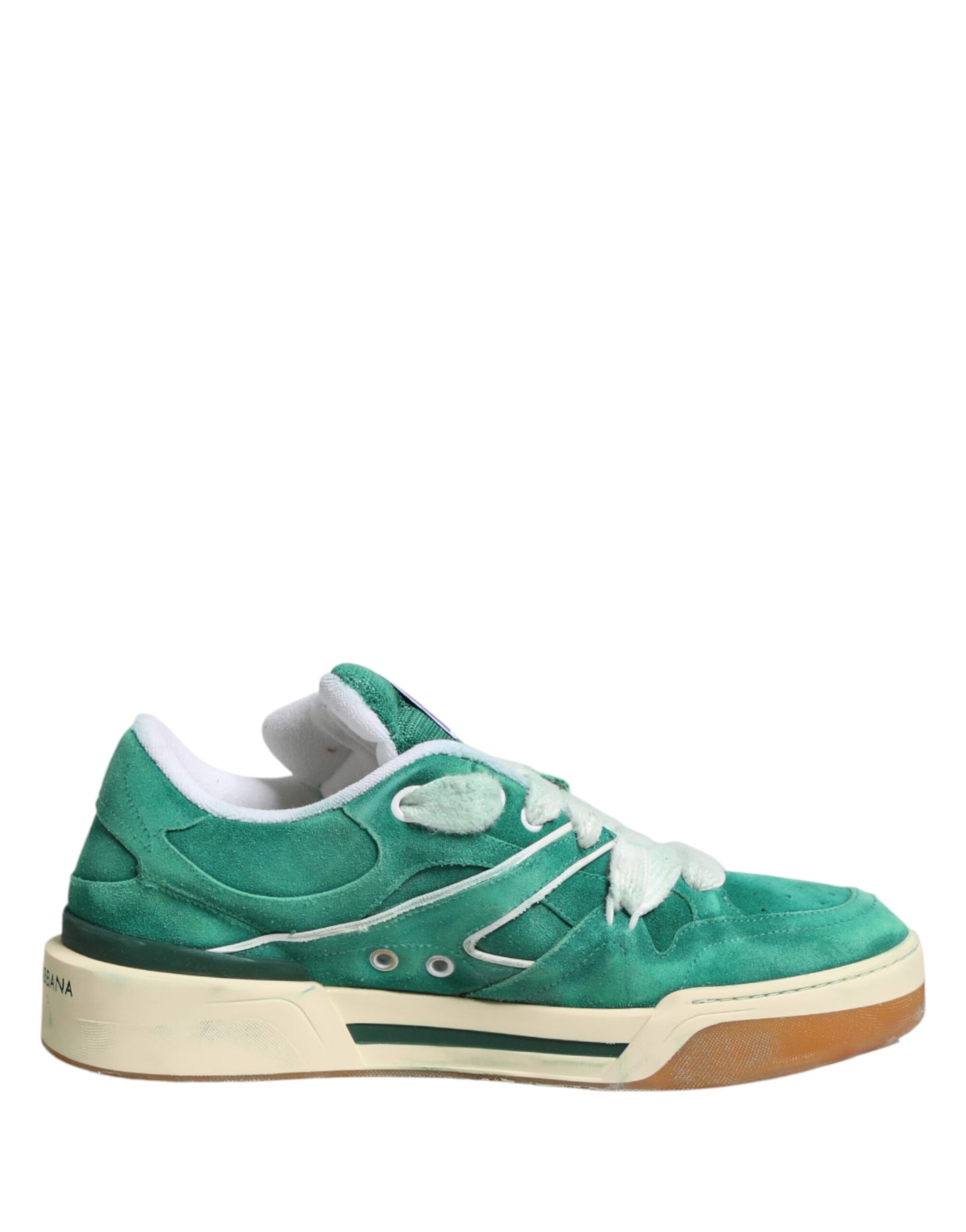 Chaussures Sneakers Basses Dolce & Gabbana en Daim Vert New Roma