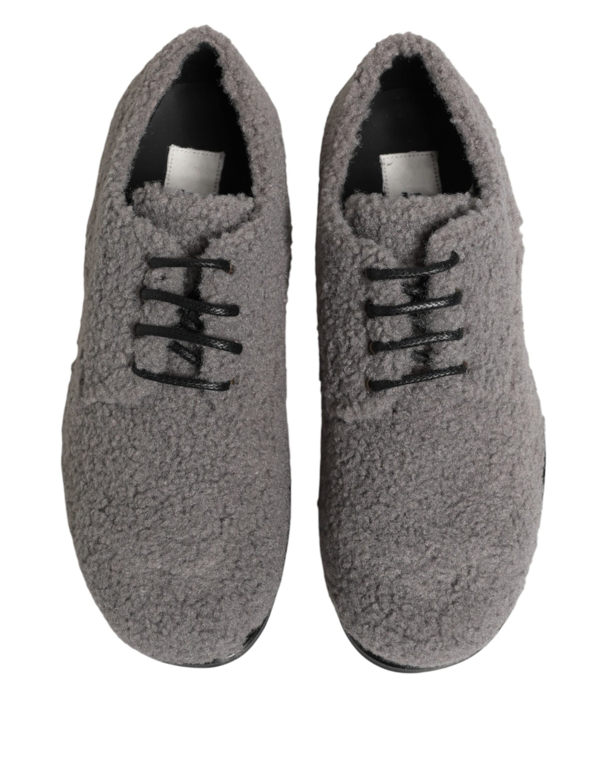 Chaussures habillées Richelieu homme en molleton gris Dolce & Gabbana