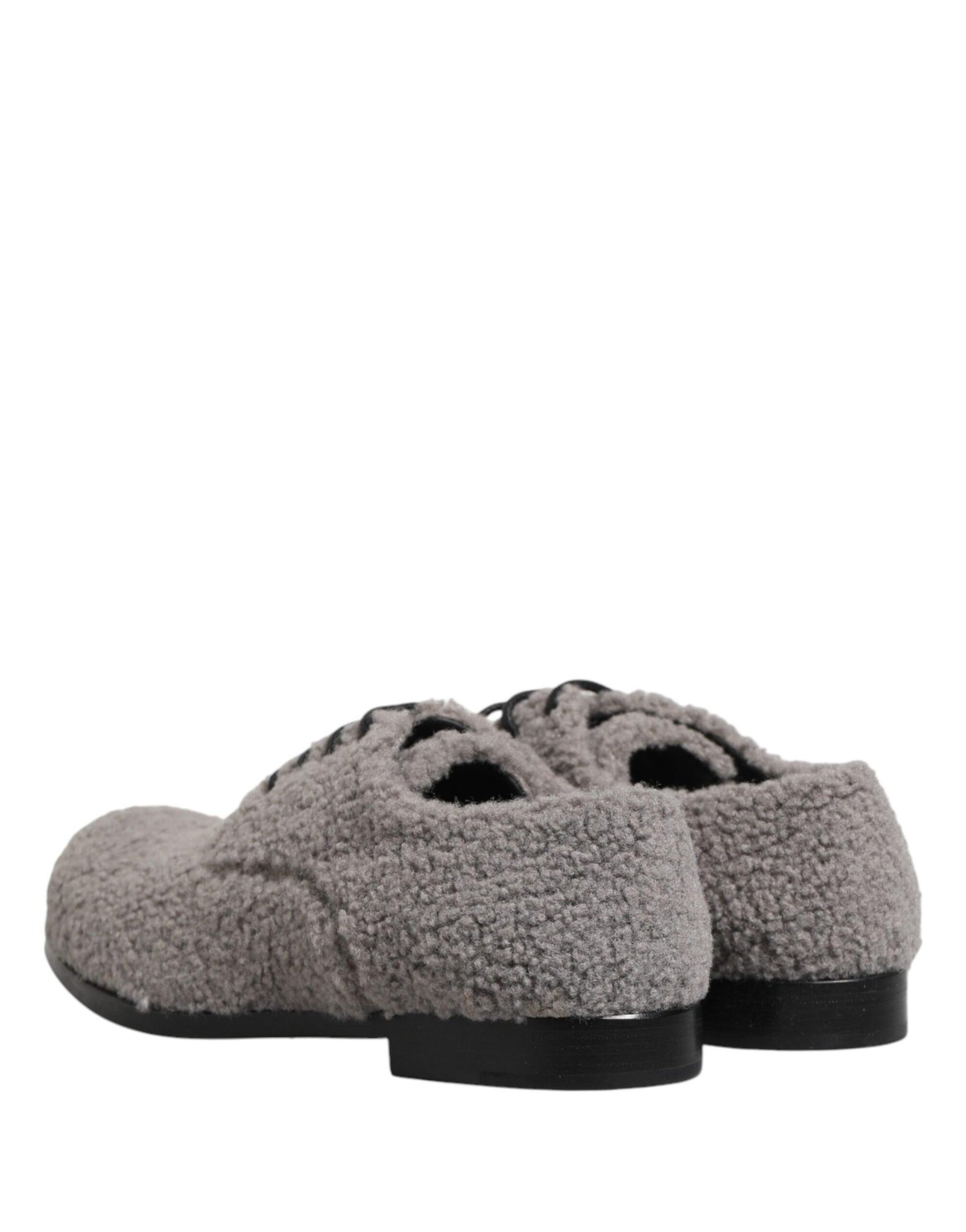 Chaussures habillées Richelieu homme en molleton gris Dolce & Gabbana