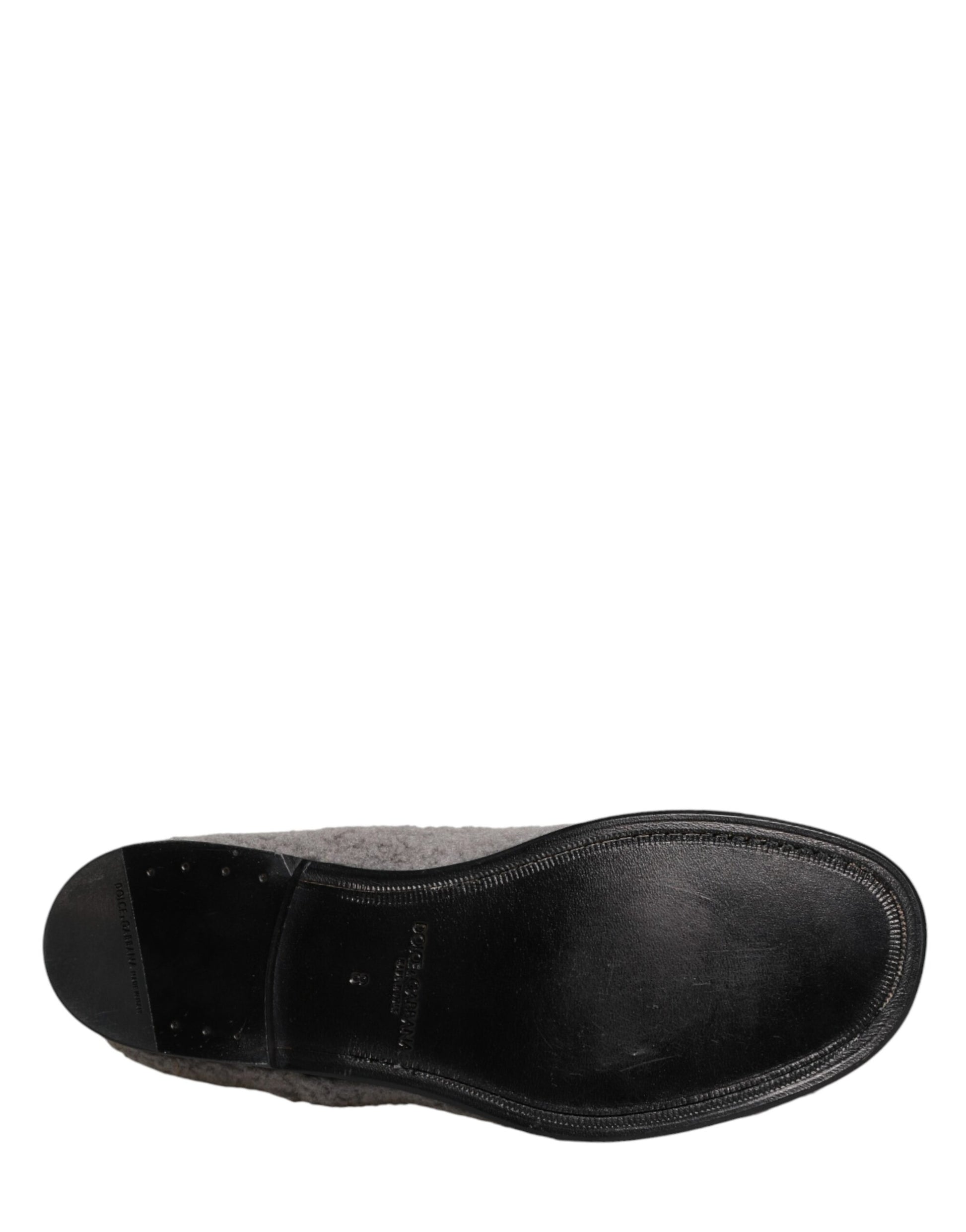 Chaussures habillées Richelieu homme en molleton gris Dolce & Gabbana