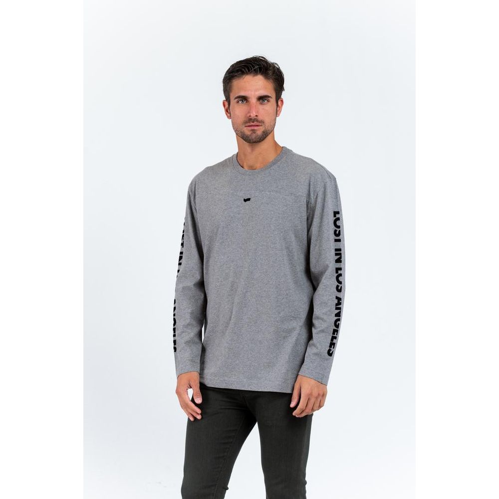 T-shirt à manches longues en coton gris essence