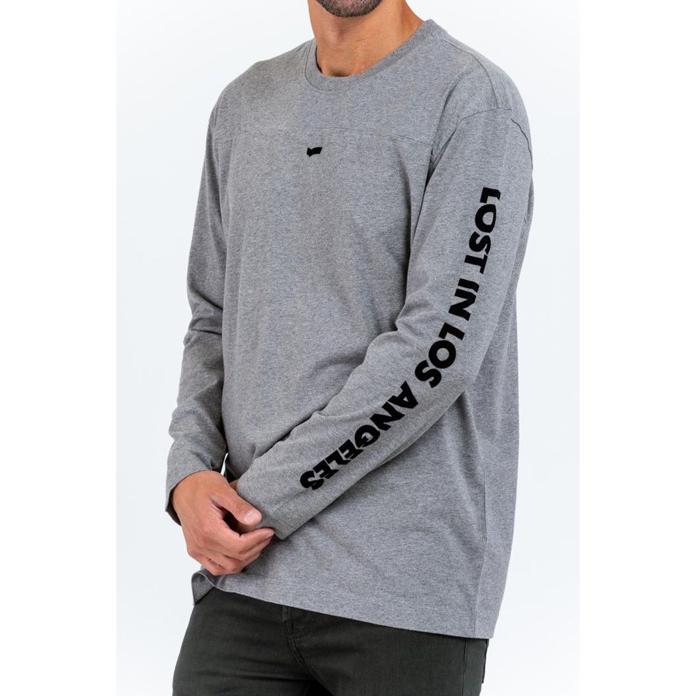 T-shirt à manches longues en coton gris essence
