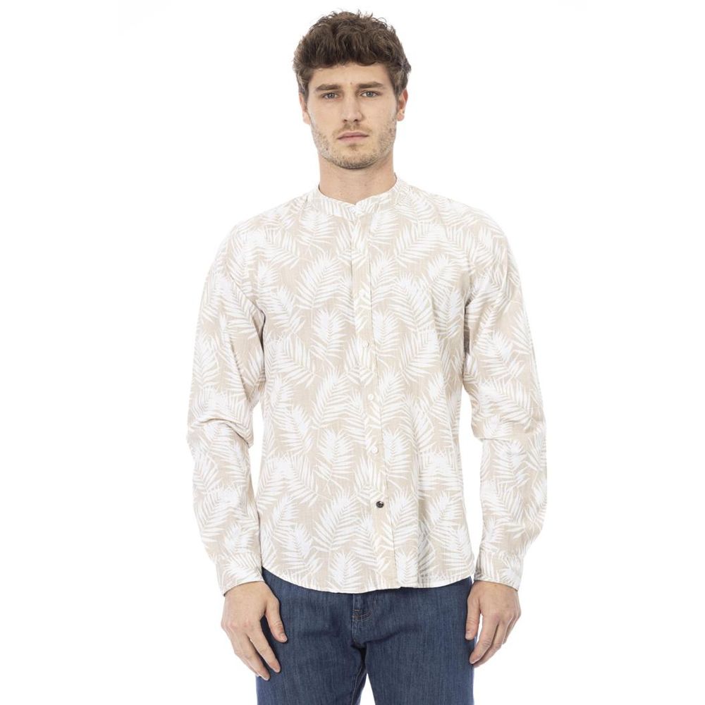 T-shirt à manches longues en coton beige Baldinini Trend