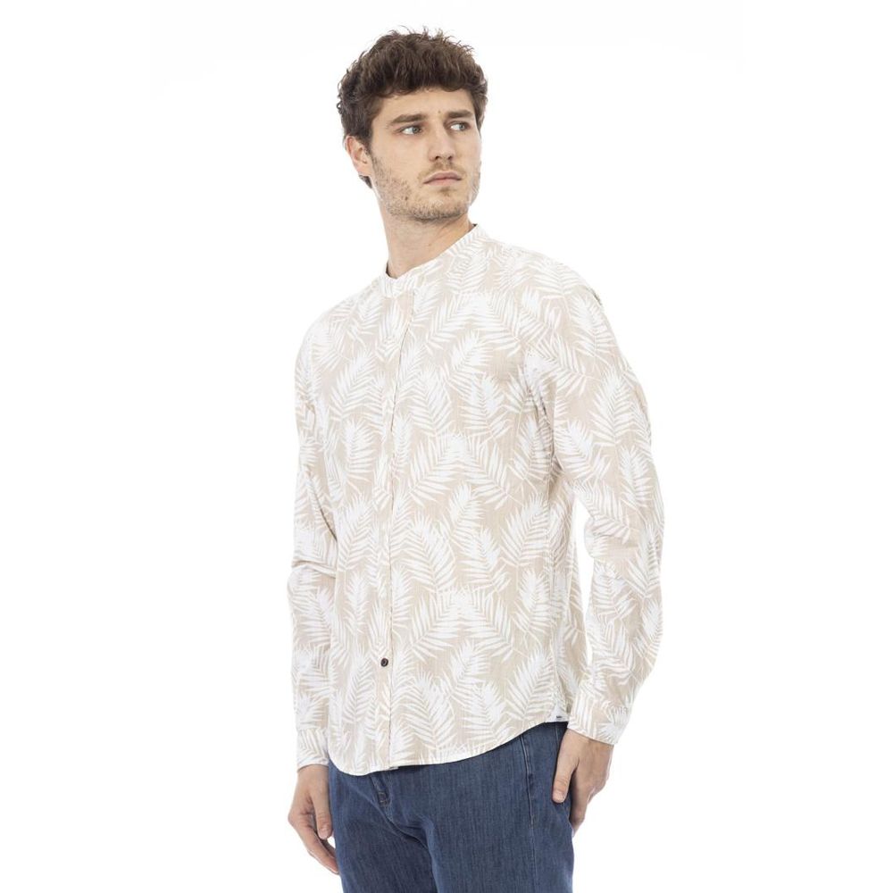 T-shirt à manches longues en coton beige Baldinini Trend