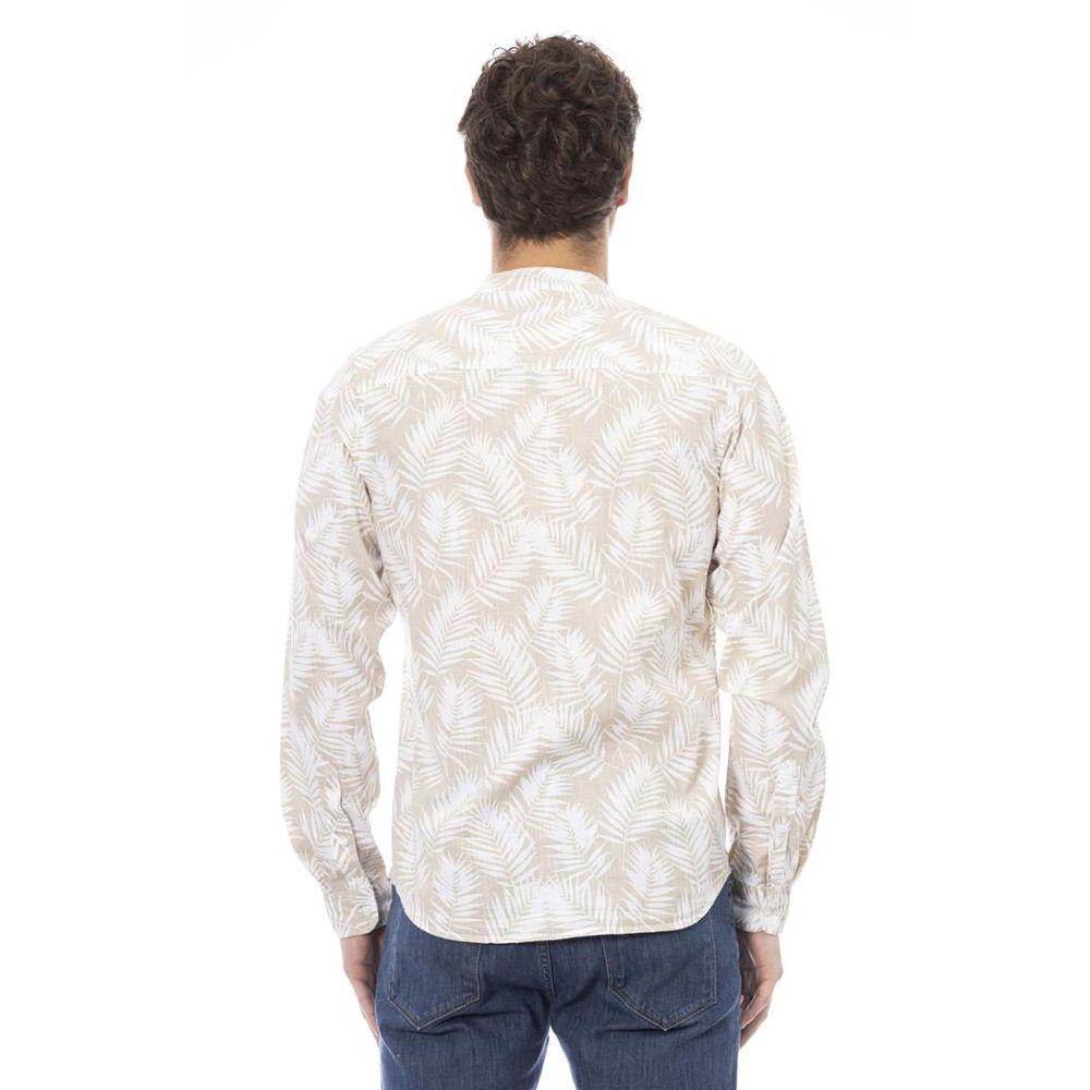 T-shirt à manches longues en coton beige Baldinini Trend