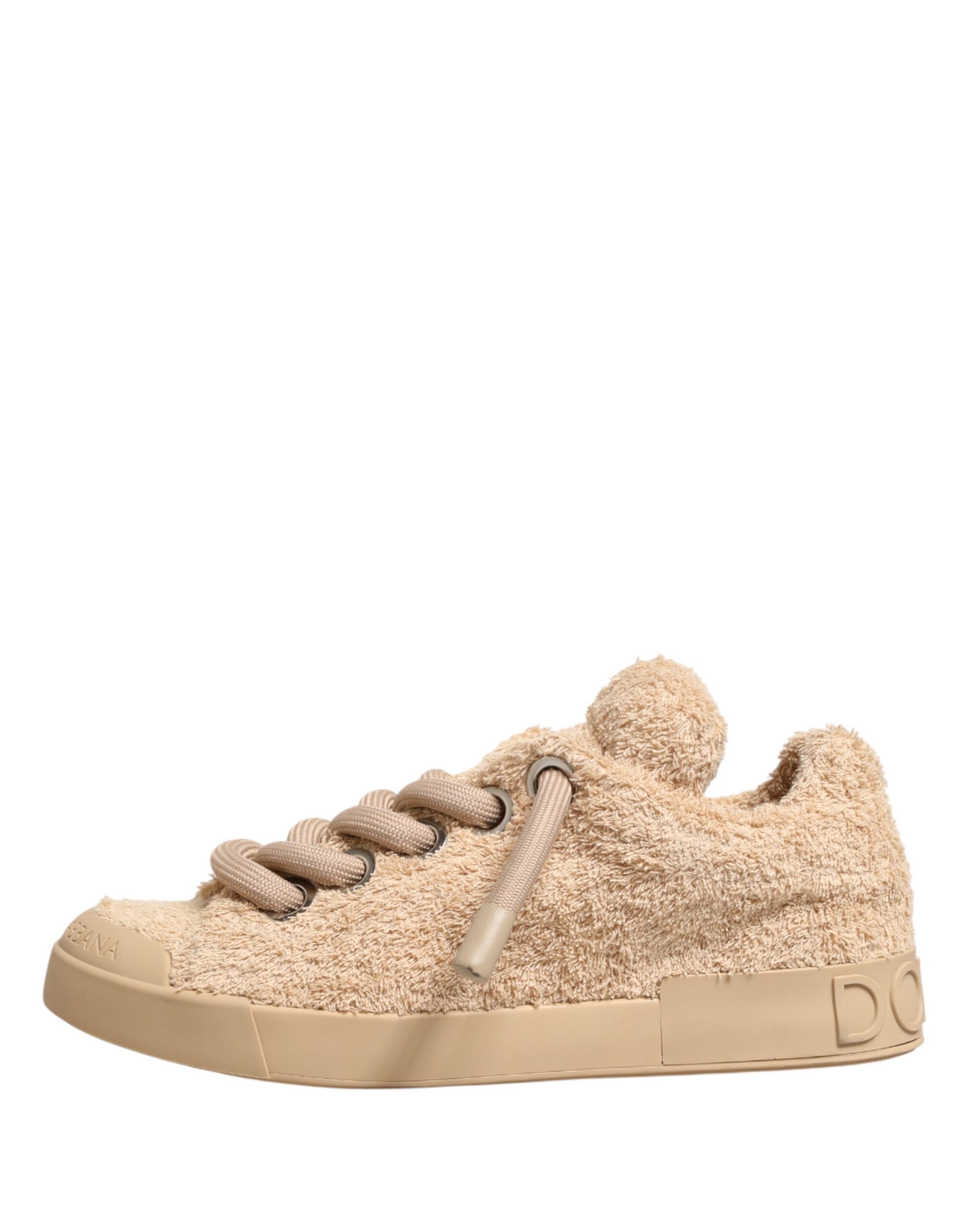 Chaussures Dolce & Gabbana Baskets basses en fausse fourrure mouton beige