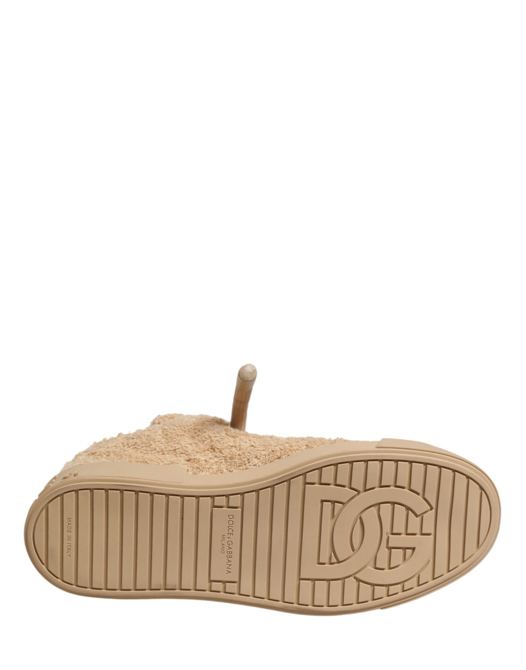 Chaussures Dolce & Gabbana Baskets basses en fausse fourrure mouton beige