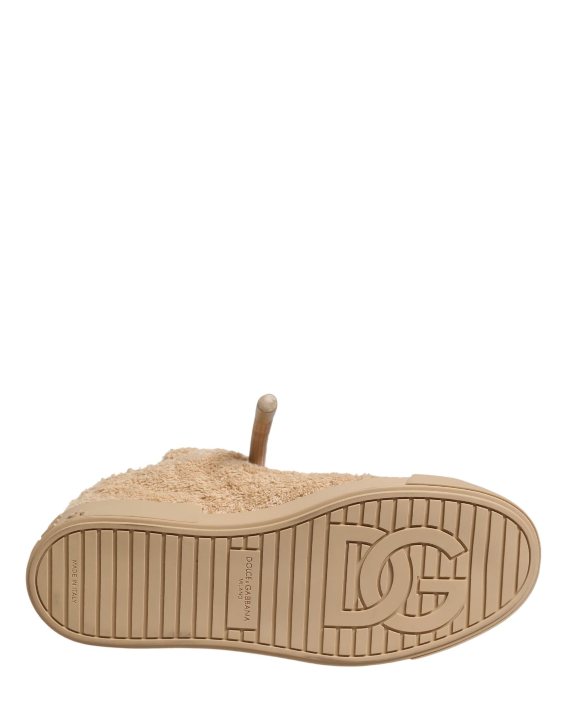 Chaussures Dolce & Gabbana Baskets basses en fausse fourrure mouton beige