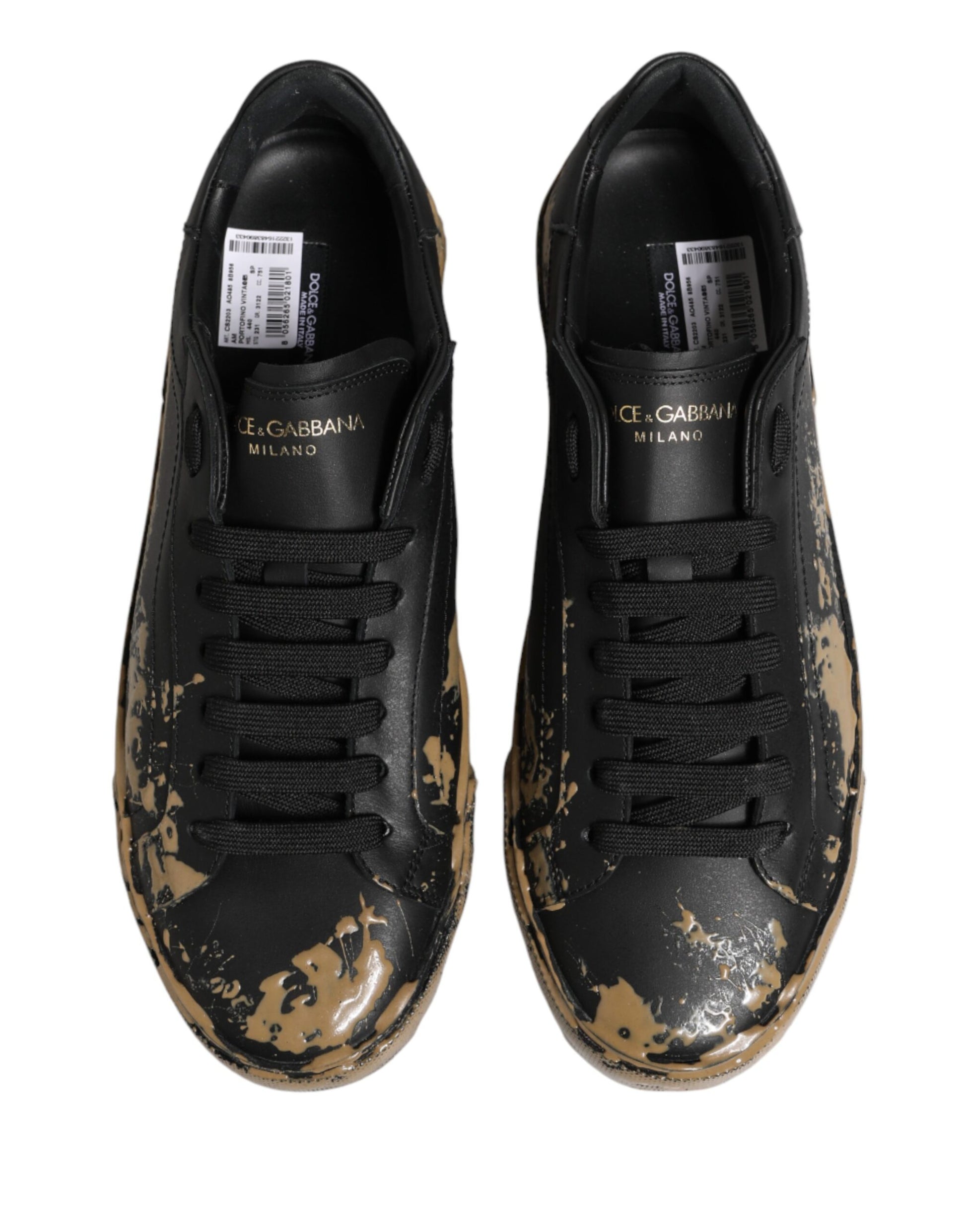 Dolce & Gabbana Baskets basses Portofino effet boue noires