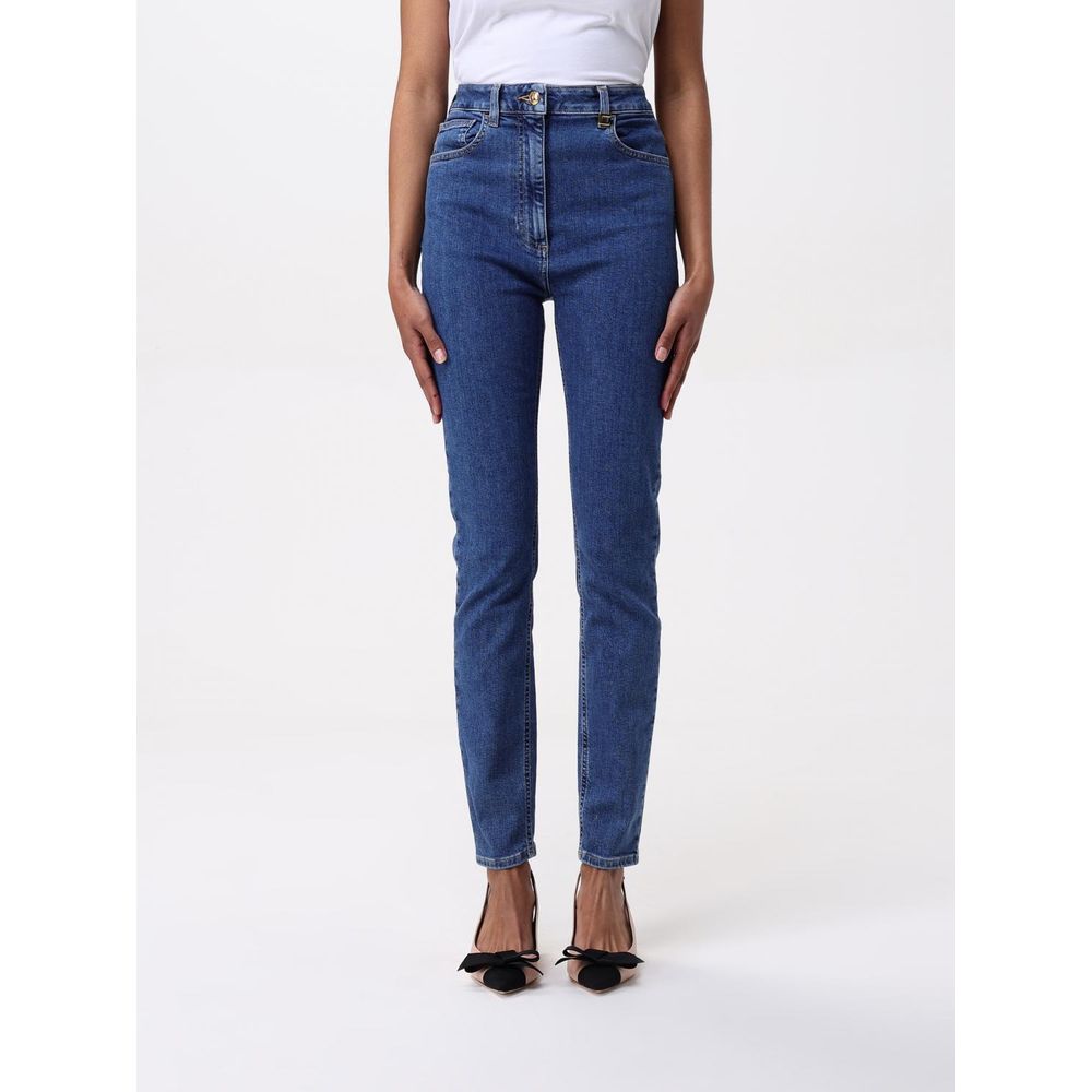 Jean taille haute en jean bleu Elisabetta Franchi