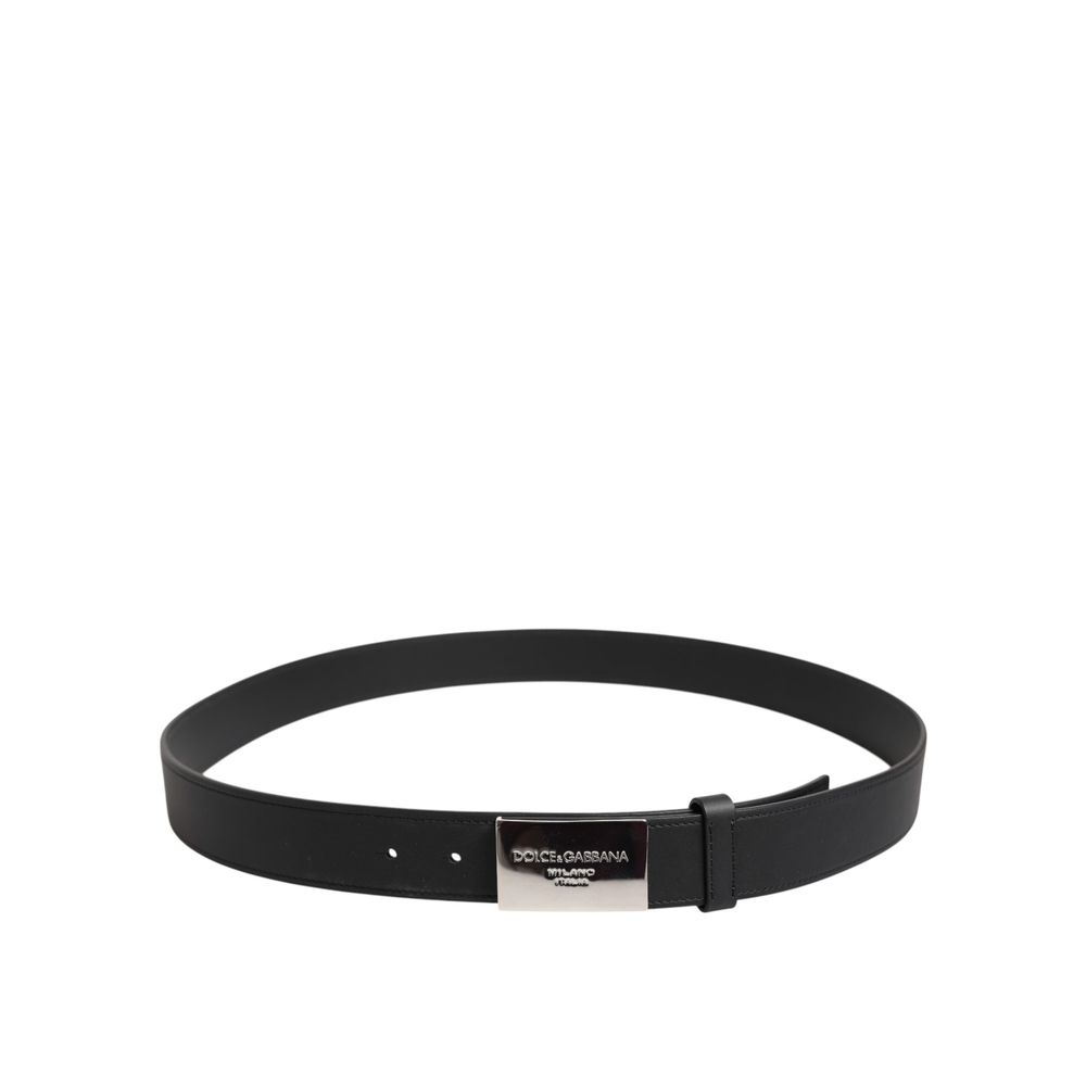 Dolce & Gabbana Black Calfskin Regular Belt