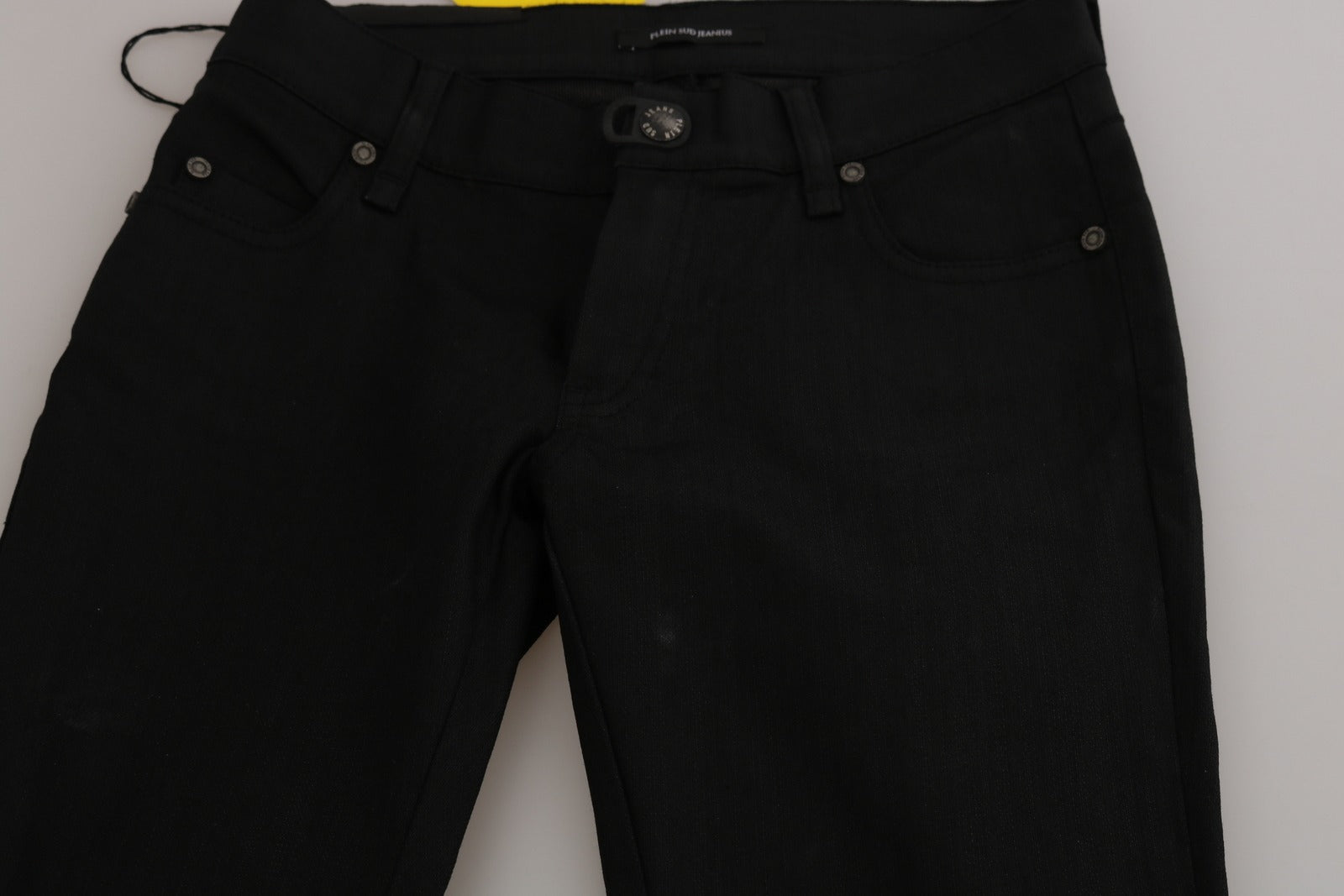 PLEIN SUD Jean slim en denim noir taille mi-haute en coton
