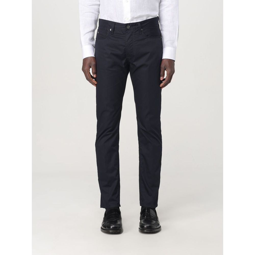 Pantalon décontracté Emporio Armani en coton bleu