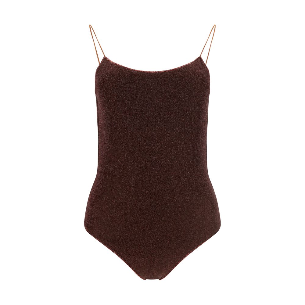 Oséree Brown Metal One-Piece Swimsuit