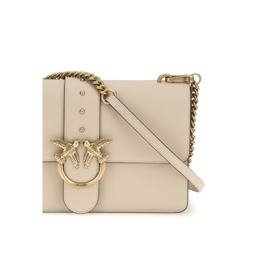 PINKO Beige Calf Leather Bos Taurus Shoulder Bag