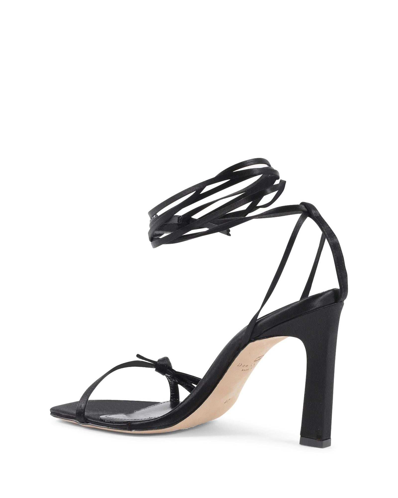 Sandales à enfiler en satin noir Dee Ocleppo