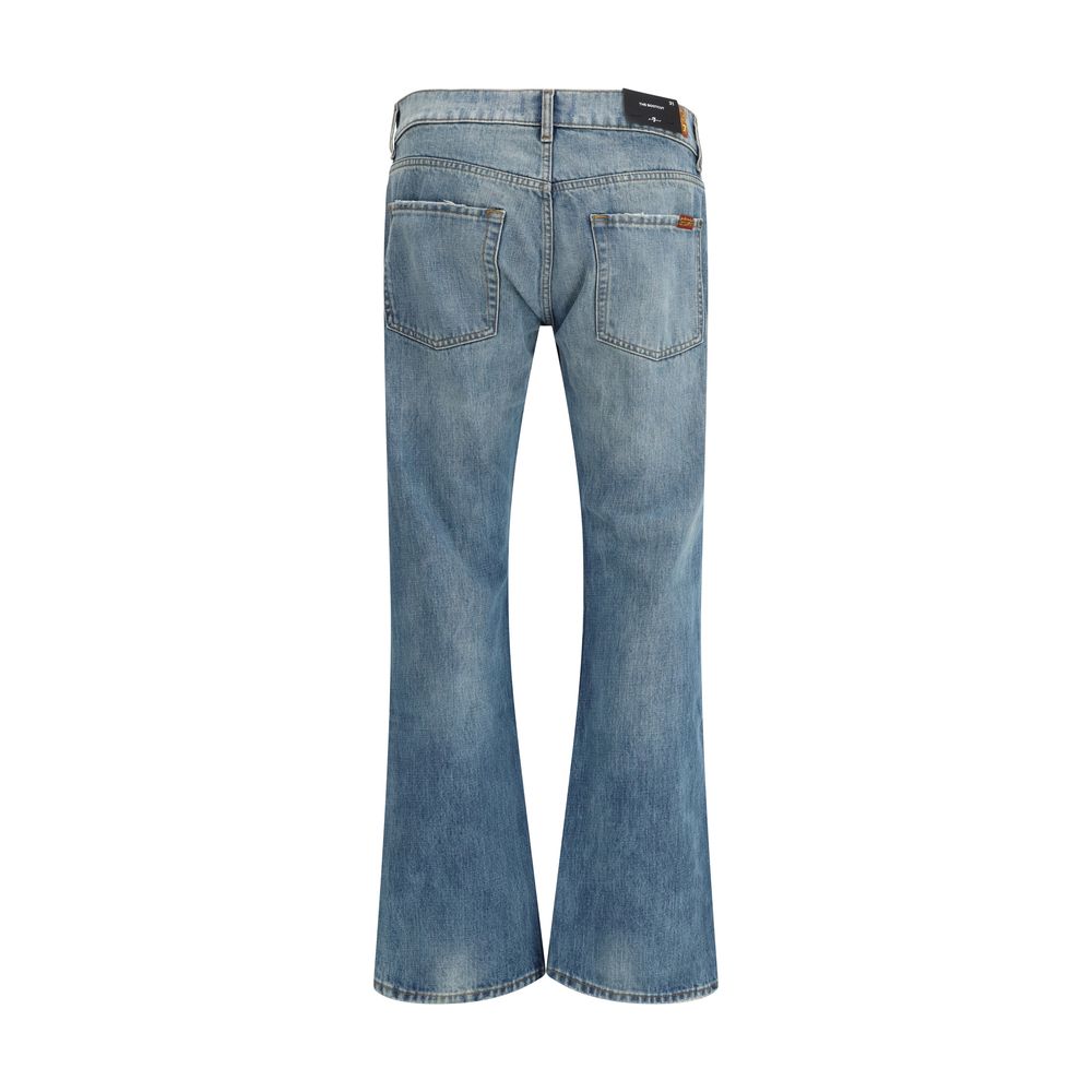 7FOR Light Blue Cotton Bootcut Jeans