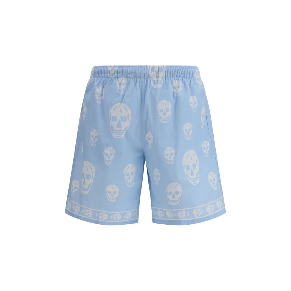 Shorts Alexander McQueen bleus en polyamide