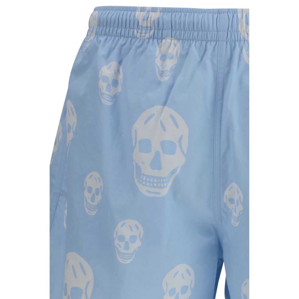 Shorts Alexander McQueen bleus en polyamide
