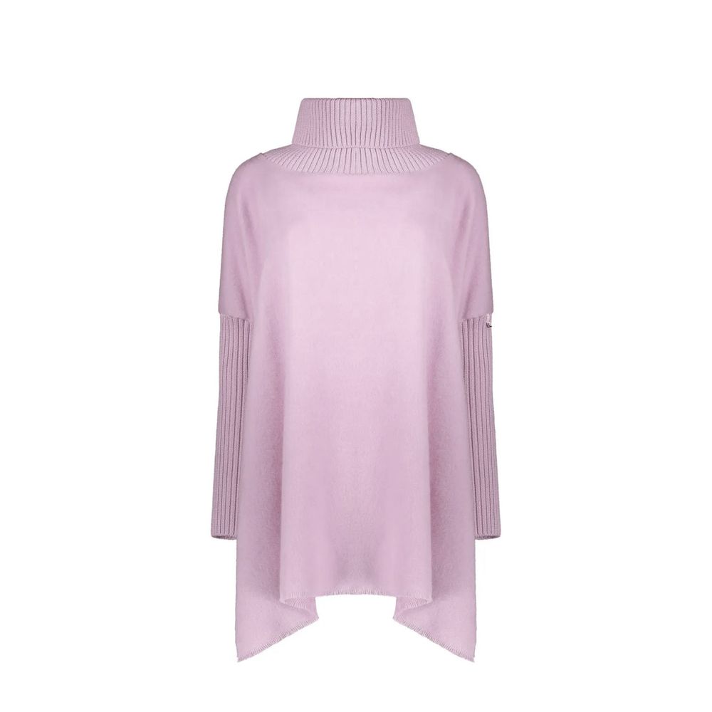 Poncho en Laine Vierge Violet Herno