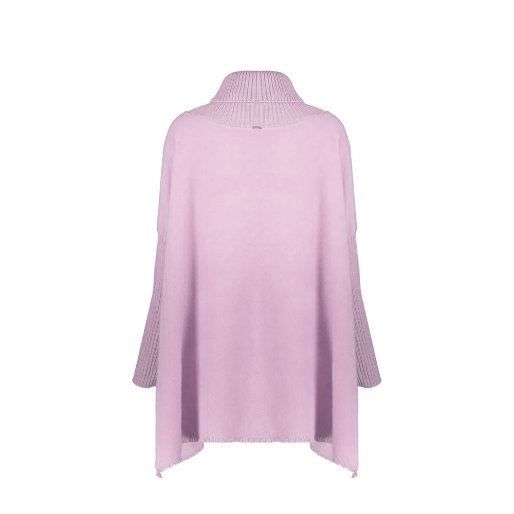 Poncho en Laine Vierge Violet Herno