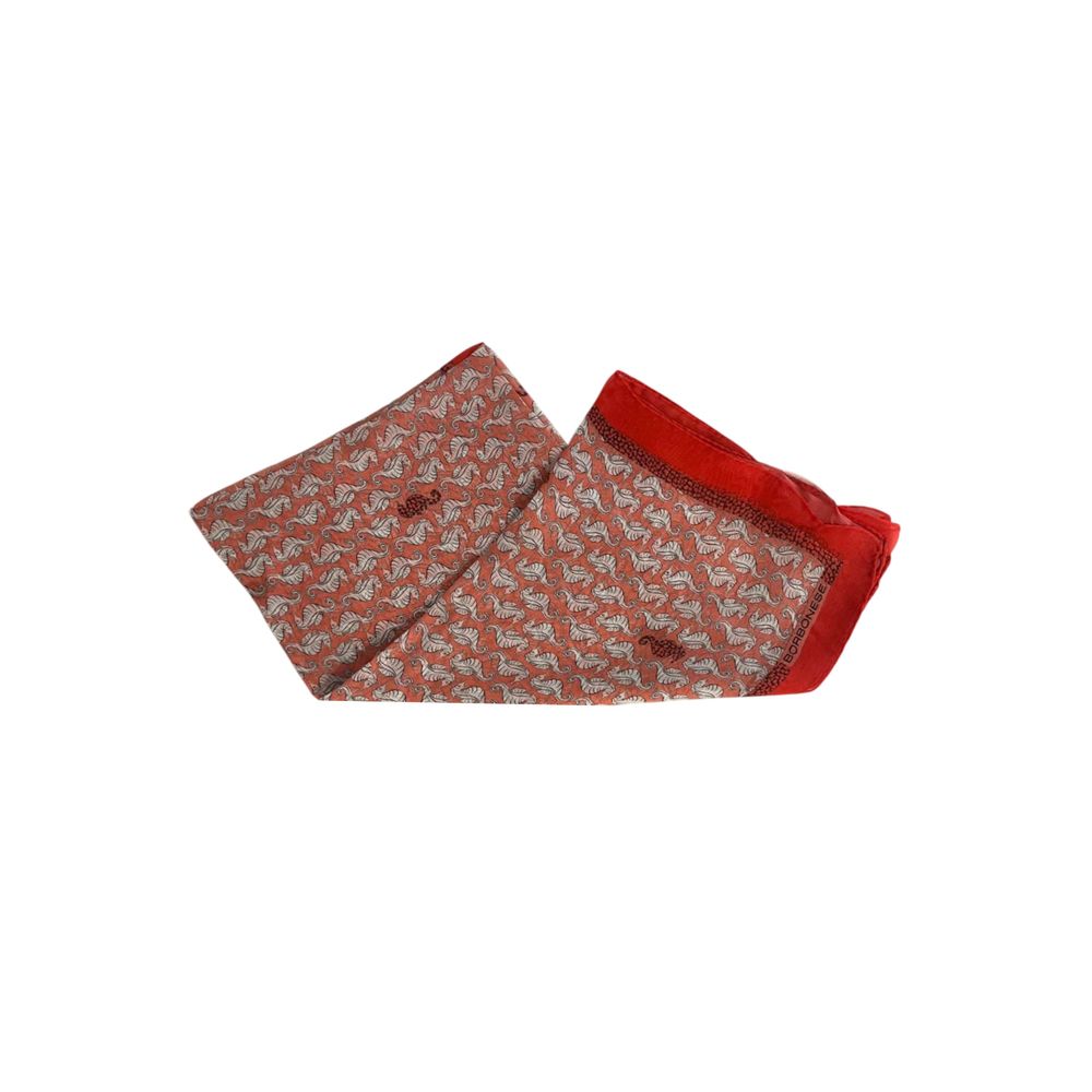 Borbonese Red Silk Women Scarf