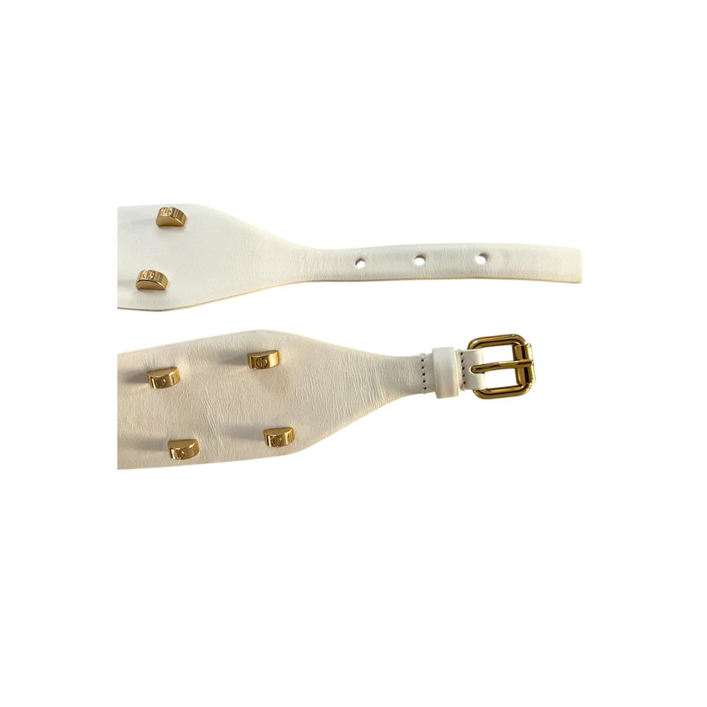Borbonese White Genuine Leather Women Belt
