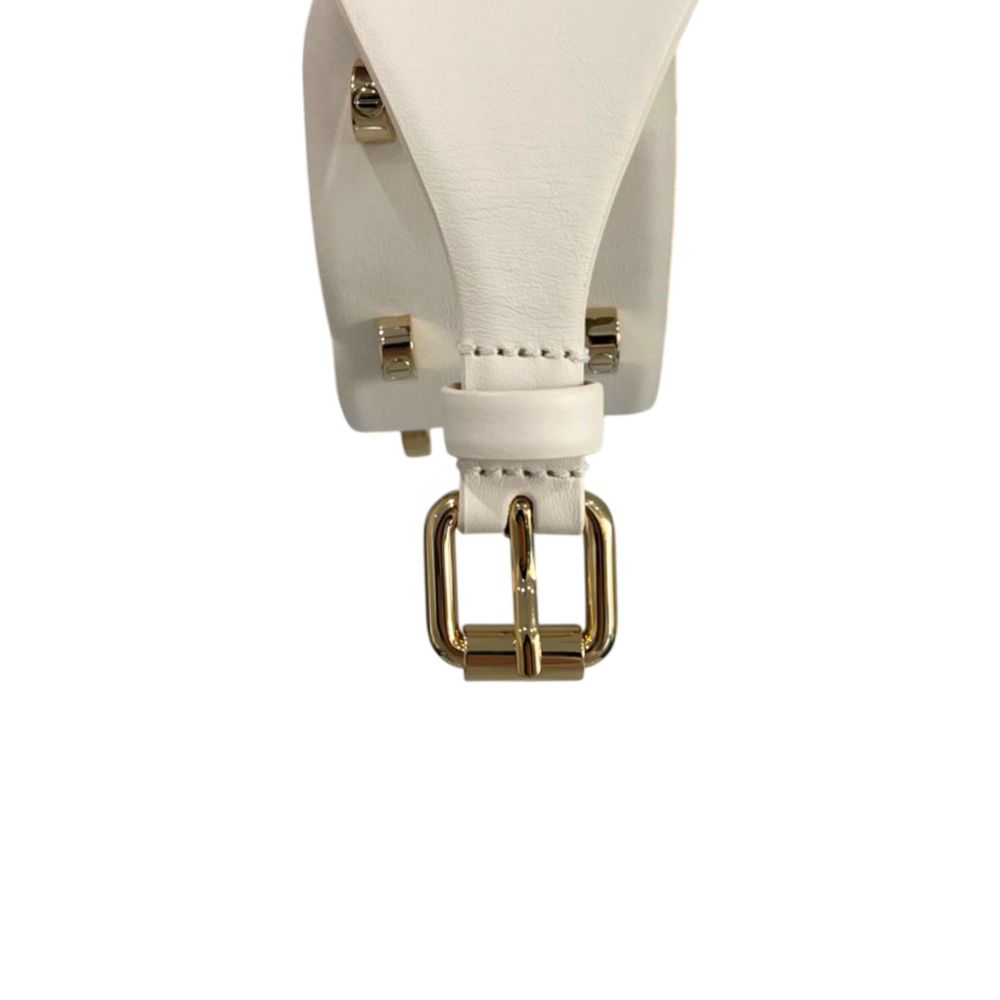 Borbonese White Genuine Leather Women Belt