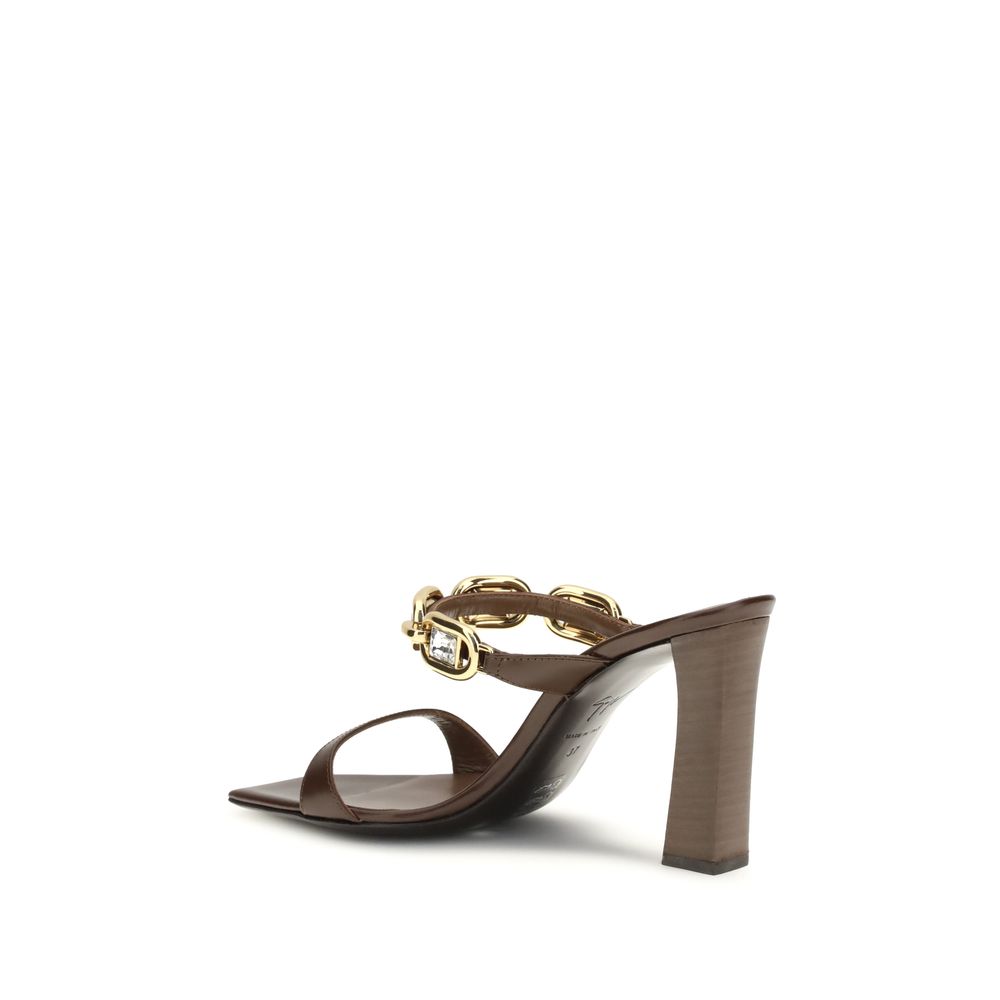 Sandales Giuseppe Zanotti en cuir de veau marron Bos Taurus